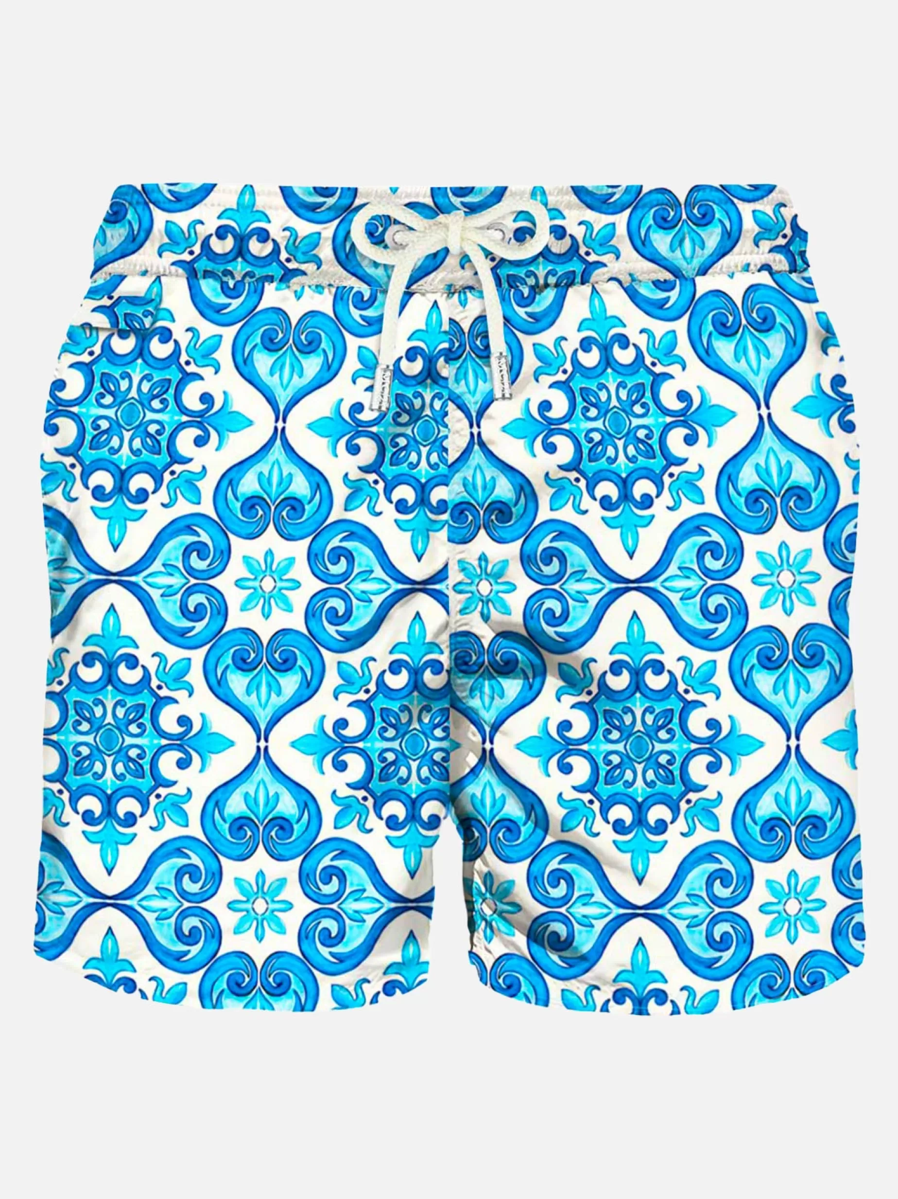 Fashion Costume da bagno da uomo in tessuto leggero stampa maiolica Uomo Costumi Mare Stampati | Tessuto Leggero