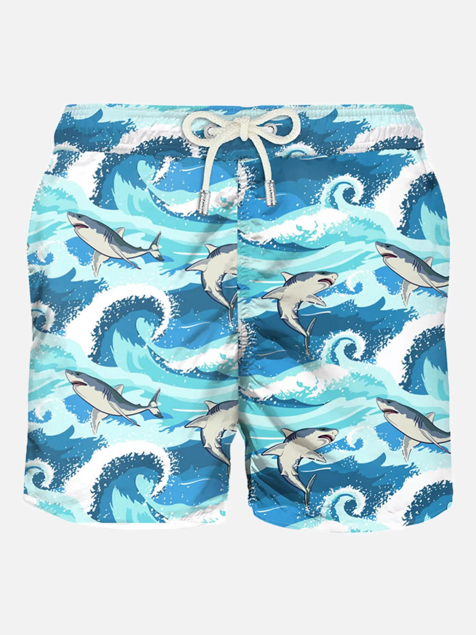 Clearance Costume da bagno da uomo in tessuto leggero stampa squali Uomo Costumi Mare Stampati | Tessuto Leggero