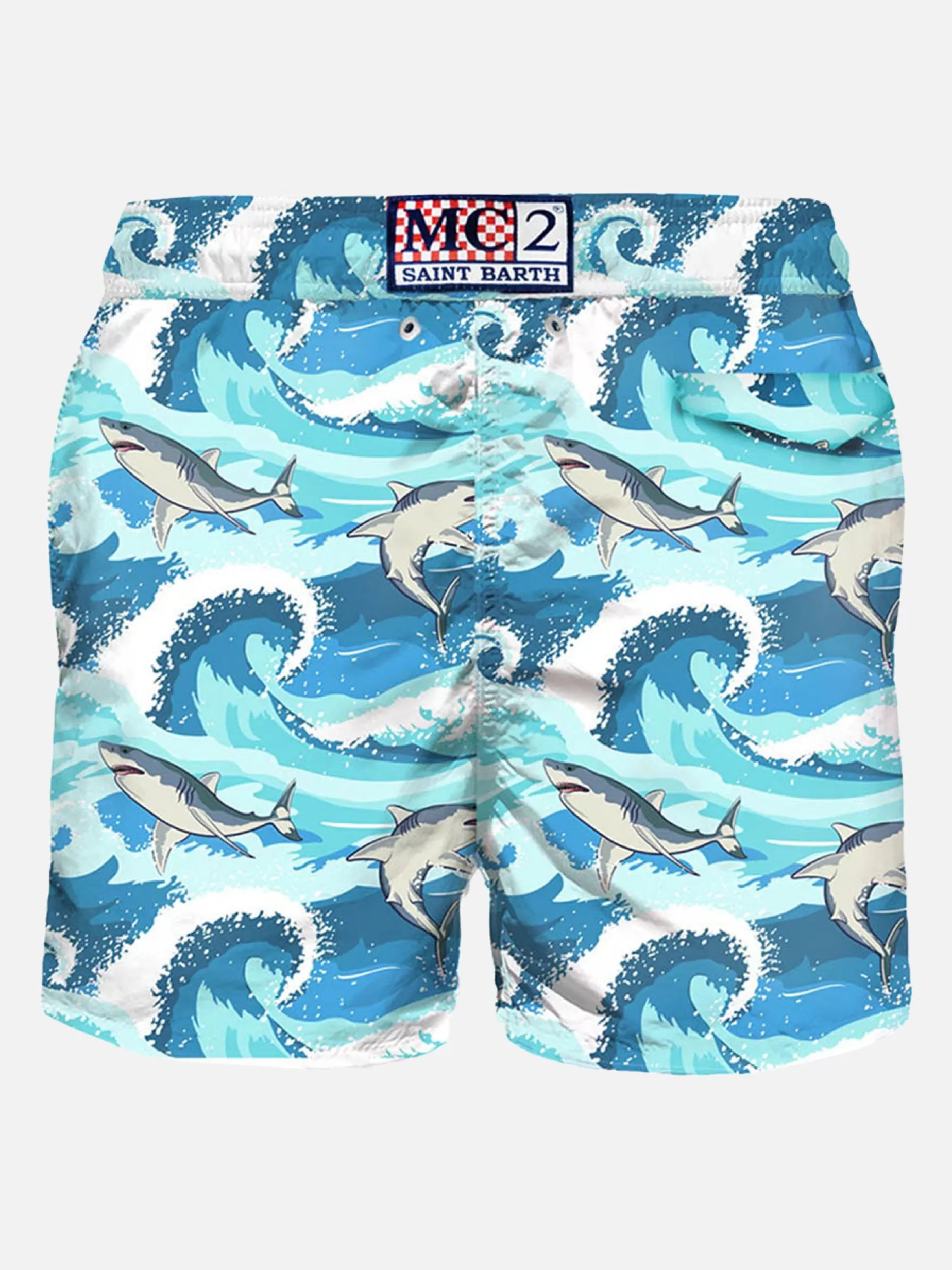 Clearance Costume da bagno da uomo in tessuto leggero stampa squali Uomo Costumi Mare Stampati | Tessuto Leggero