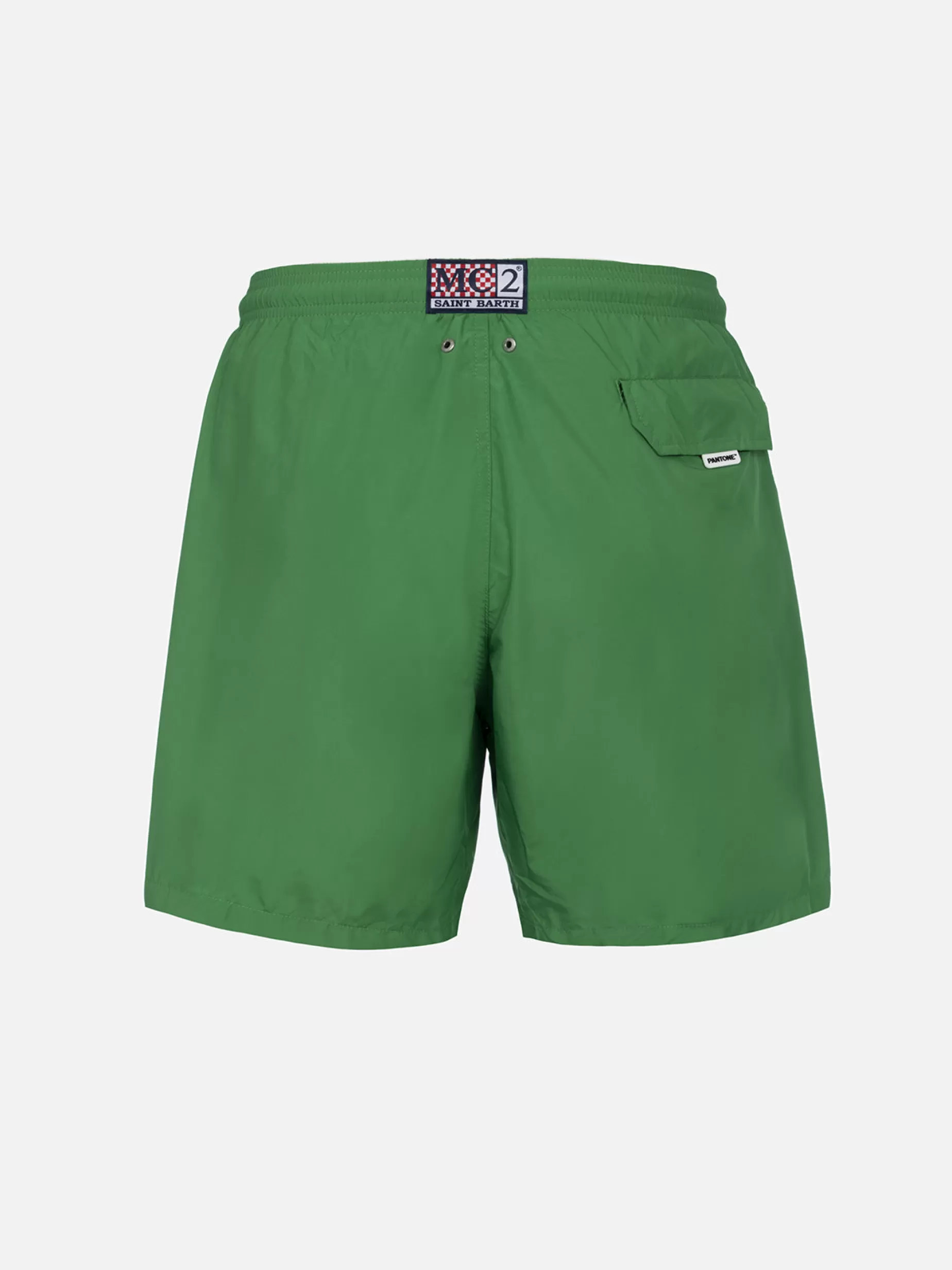 Hot Costume da bagno da uomo in tessuto leggero verde erba Lighting Pantone | EDIZIONE SPECIALE PANTONE Uomo Costumi Mare Tinta Unita | Tessuto Leggero