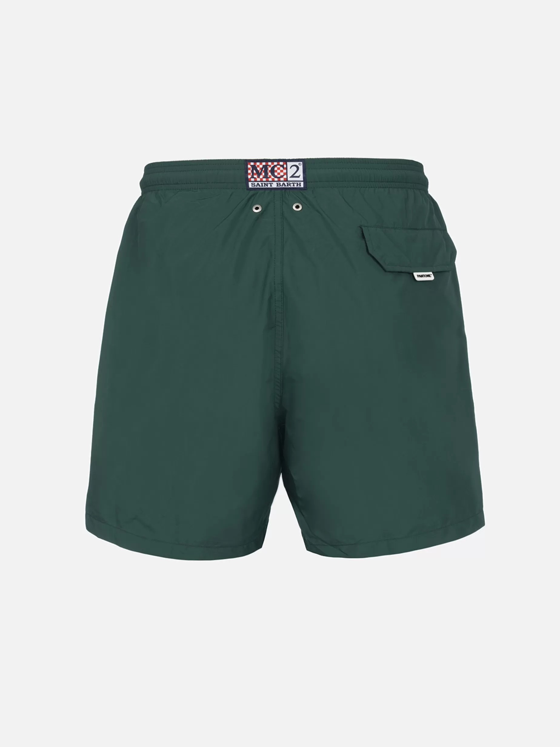 New Costume da bagno da uomo in tessuto leggero verde inglese Lighting Pantone | EDIZIONE SPECIALE PANTONE Uomo Costumi Mare Tinta Unita | Tessuto Leggero