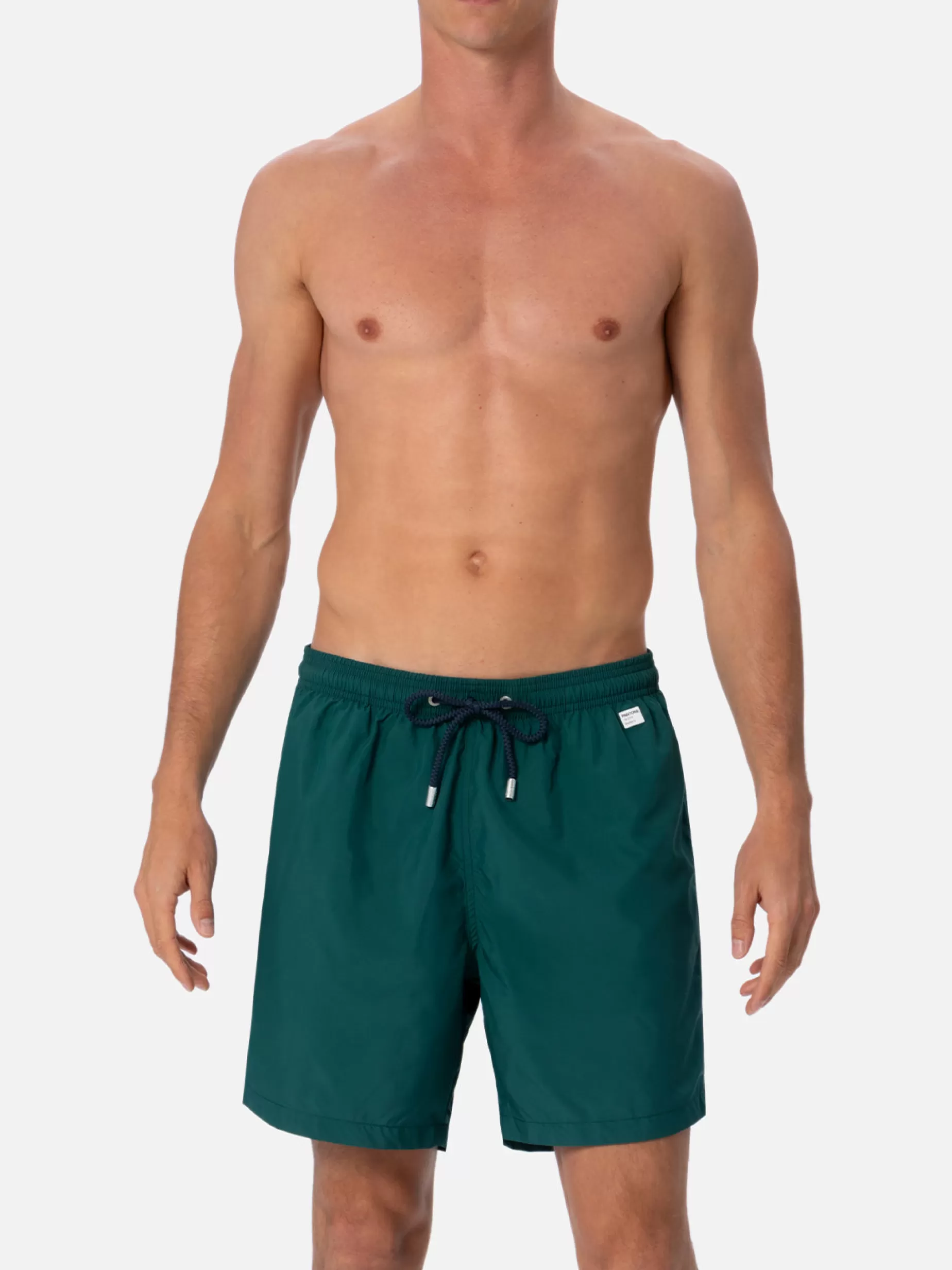 New Costume da bagno da uomo in tessuto leggero verde inglese Lighting Pantone | EDIZIONE SPECIALE PANTONE Uomo Costumi Mare Tinta Unita | Tessuto Leggero