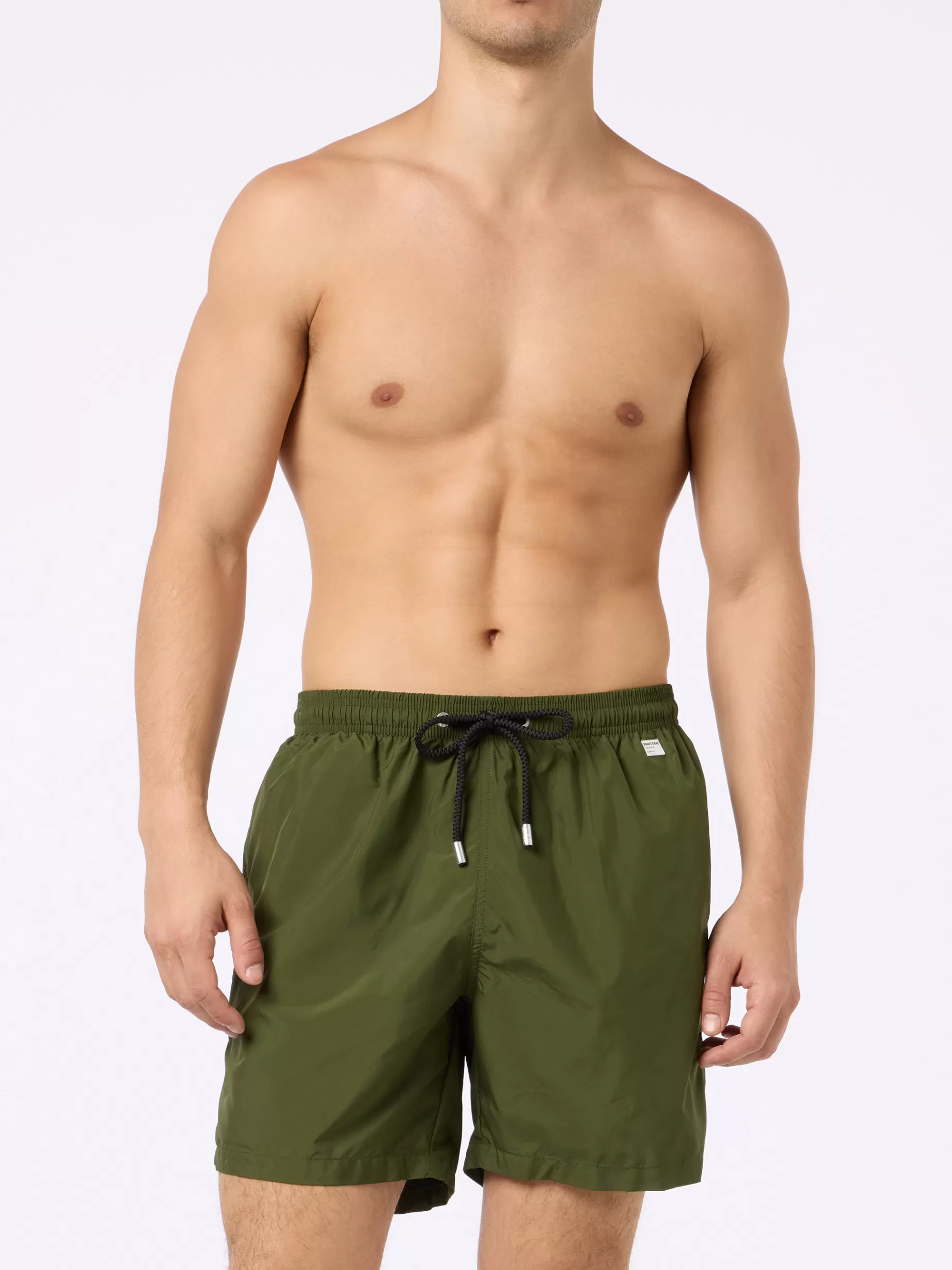 Clearance Costume da bagno da uomo in tessuto leggero verde militare Lighting Pantone | EDIZIONE SPECIALE PANTONE Uomo Costumi Mare Tinta Unita | Tessuto Leggero
