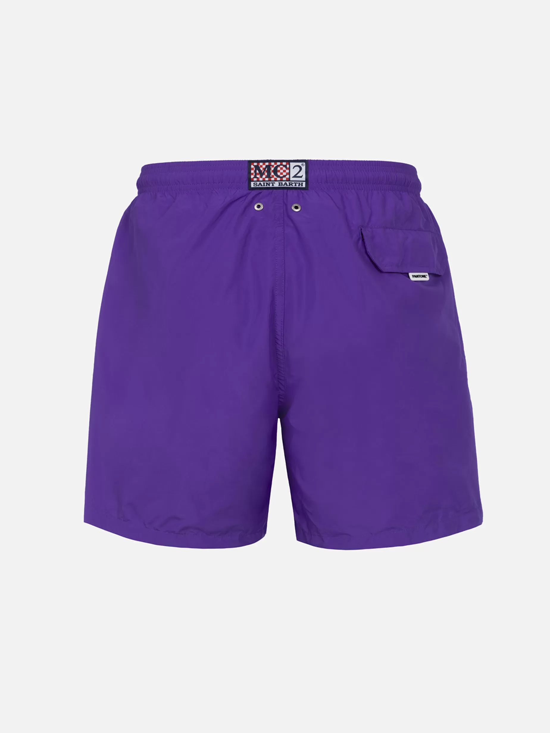 Hot Costume da bagno da uomo in tessuto leggero viola Lighting Pantone | EDIZIONE SPECIALE PANTONE Uomo Costumi Mare Tinta Unita | Tessuto Leggero