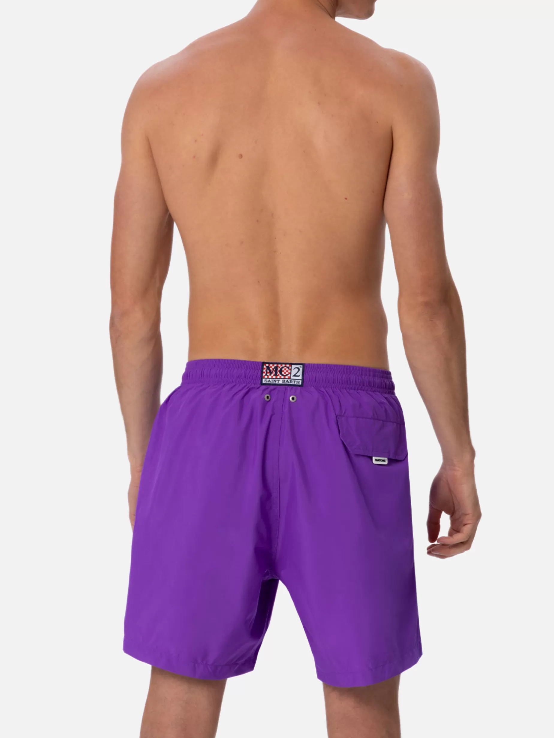 Hot Costume da bagno da uomo in tessuto leggero viola Lighting Pantone | EDIZIONE SPECIALE PANTONE Uomo Costumi Mare Tinta Unita | Tessuto Leggero