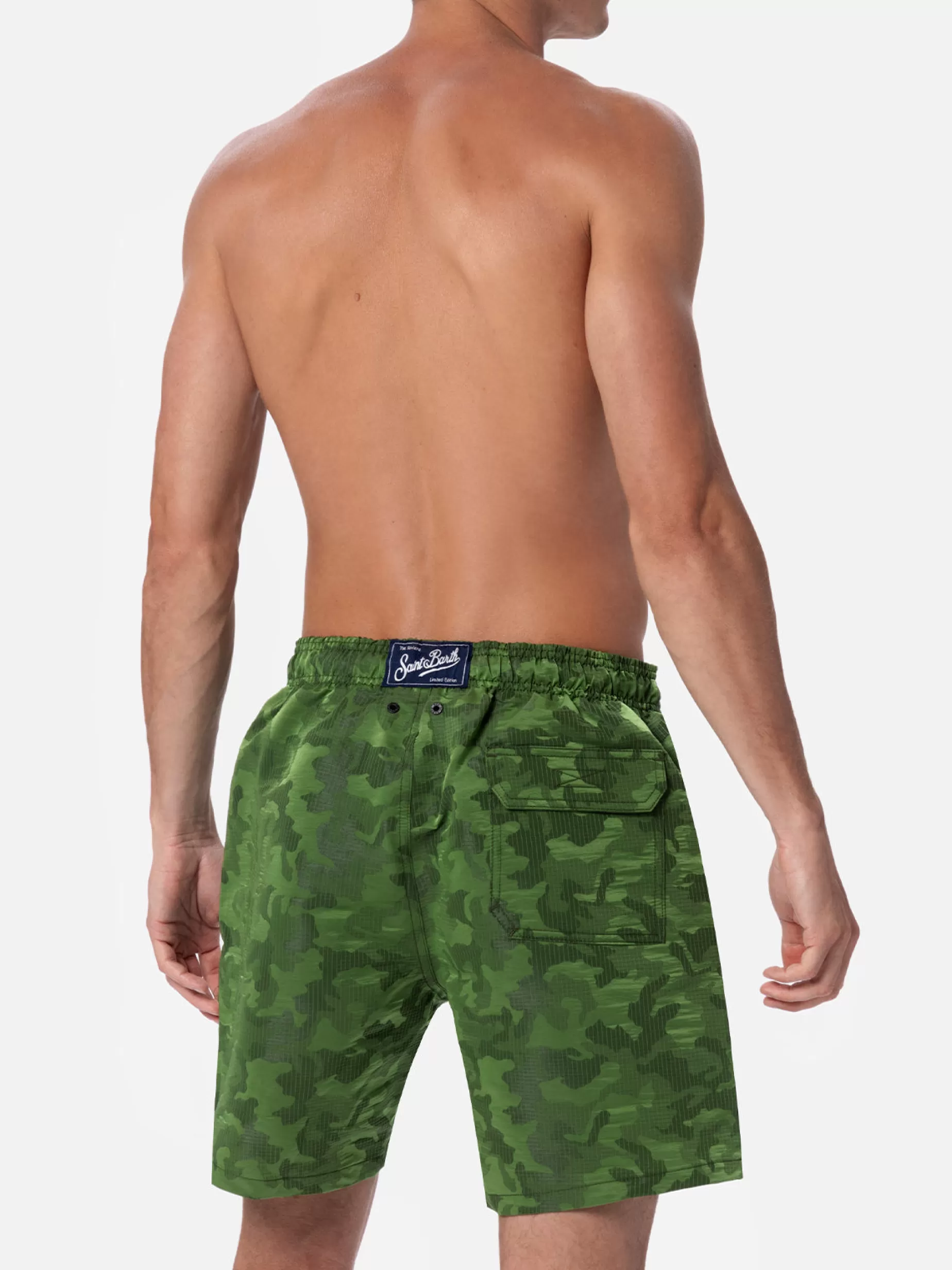 Sale Costume da bagno da uomo in tessuto ripstop Harbour The Riviera con stampa jacquard camo Uomo Costumi Mare Stampati