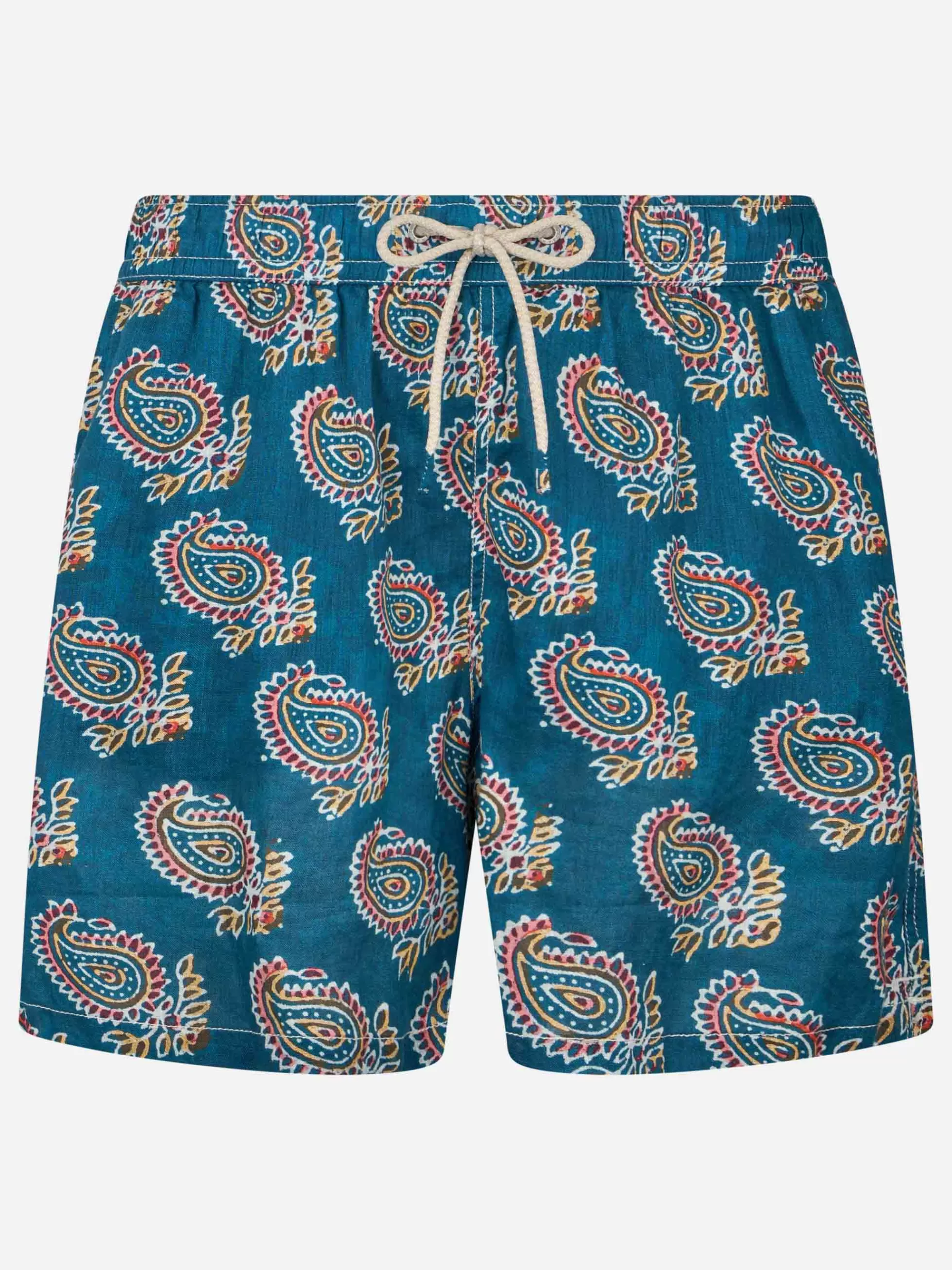 Sale Costume da bagno da uomo media lunghezza Gustavia in lino Uomo Costumi Mare Stampati | Tessuto Mano Pesca