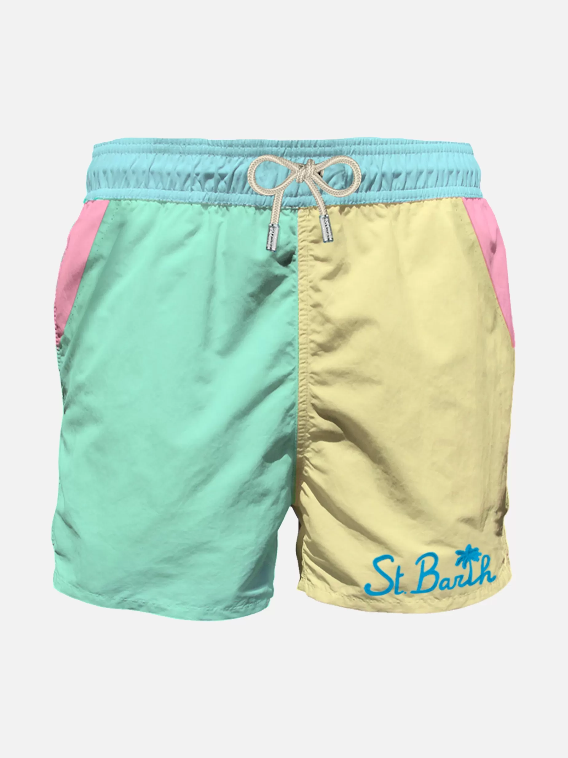 Clearance Costume da bagno da uomo multicolore con taschino Uomo Costumi Mare Stampati | Tessuto Mano Pesca