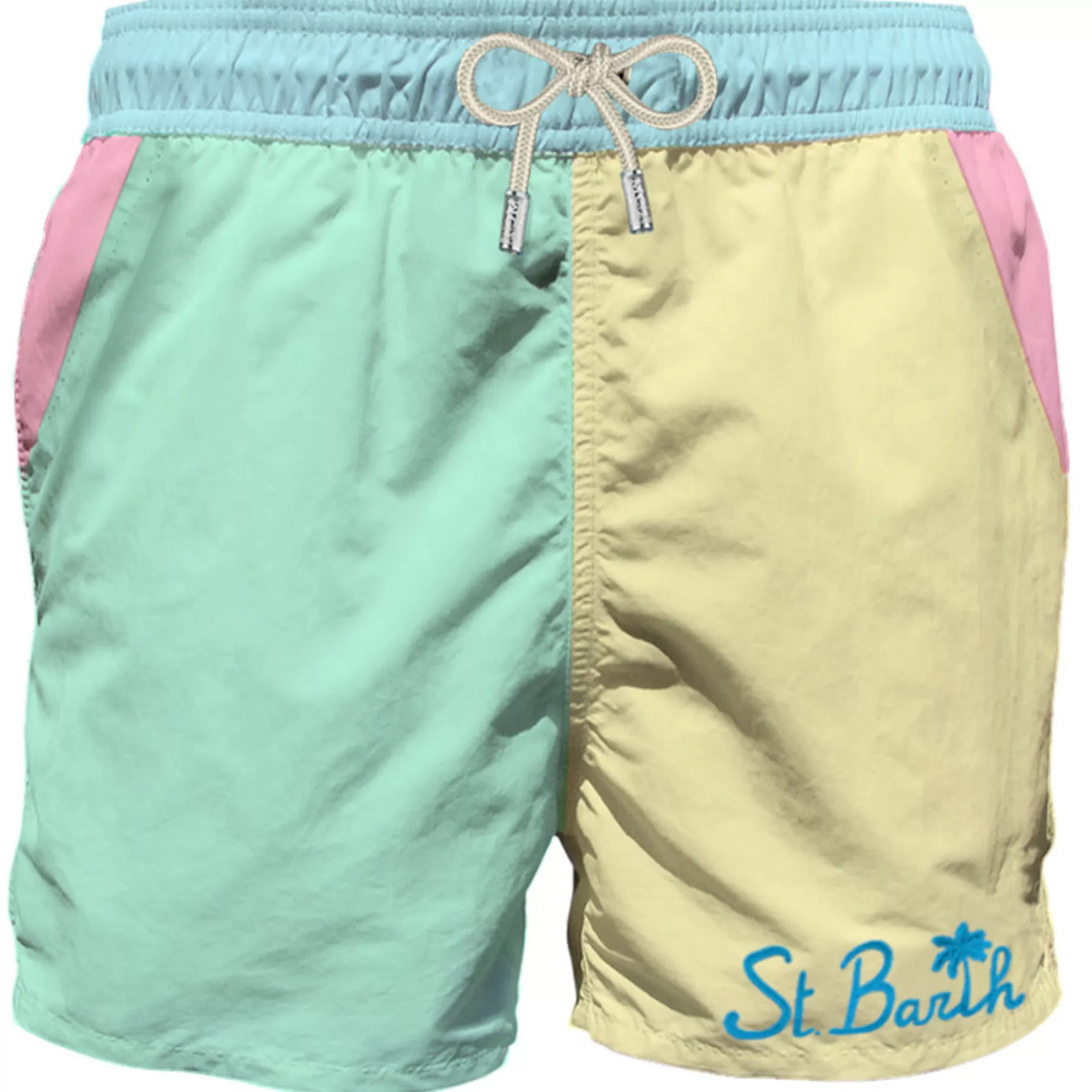 Clearance Costume da bagno da uomo multicolore con taschino Uomo Costumi Mare Stampati | Tessuto Mano Pesca