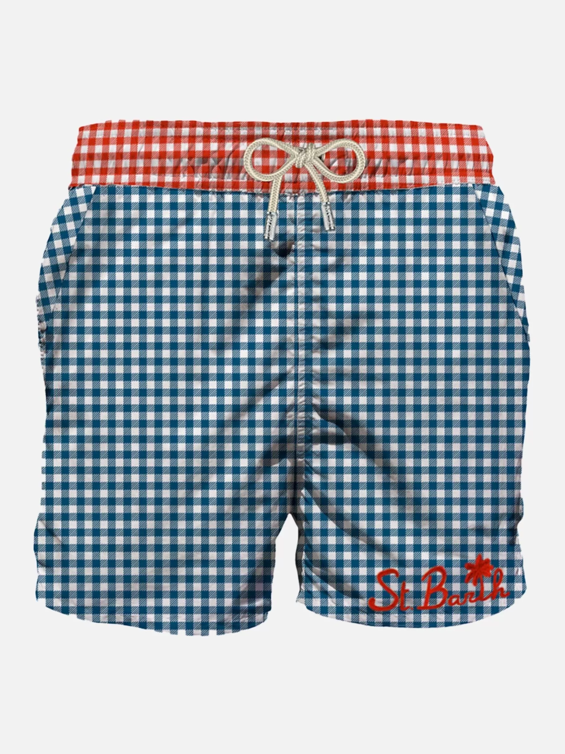 Discount Costume da bagno da uomo stampa vichy con taschino Uomo Costumi Mare Stampati | Tessuto Mano Pesca