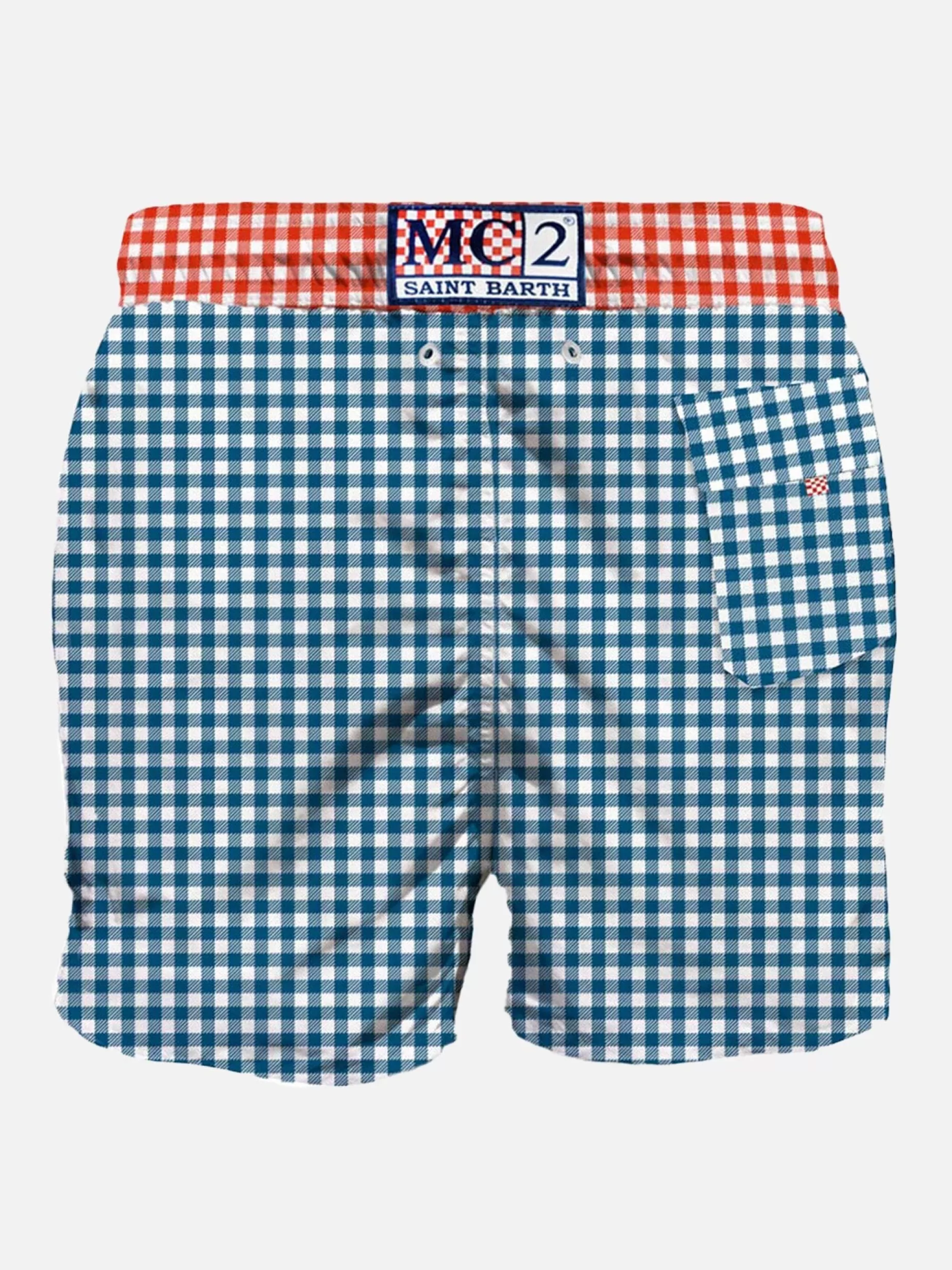Discount Costume da bagno da uomo stampa vichy con taschino Uomo Costumi Mare Stampati | Tessuto Mano Pesca