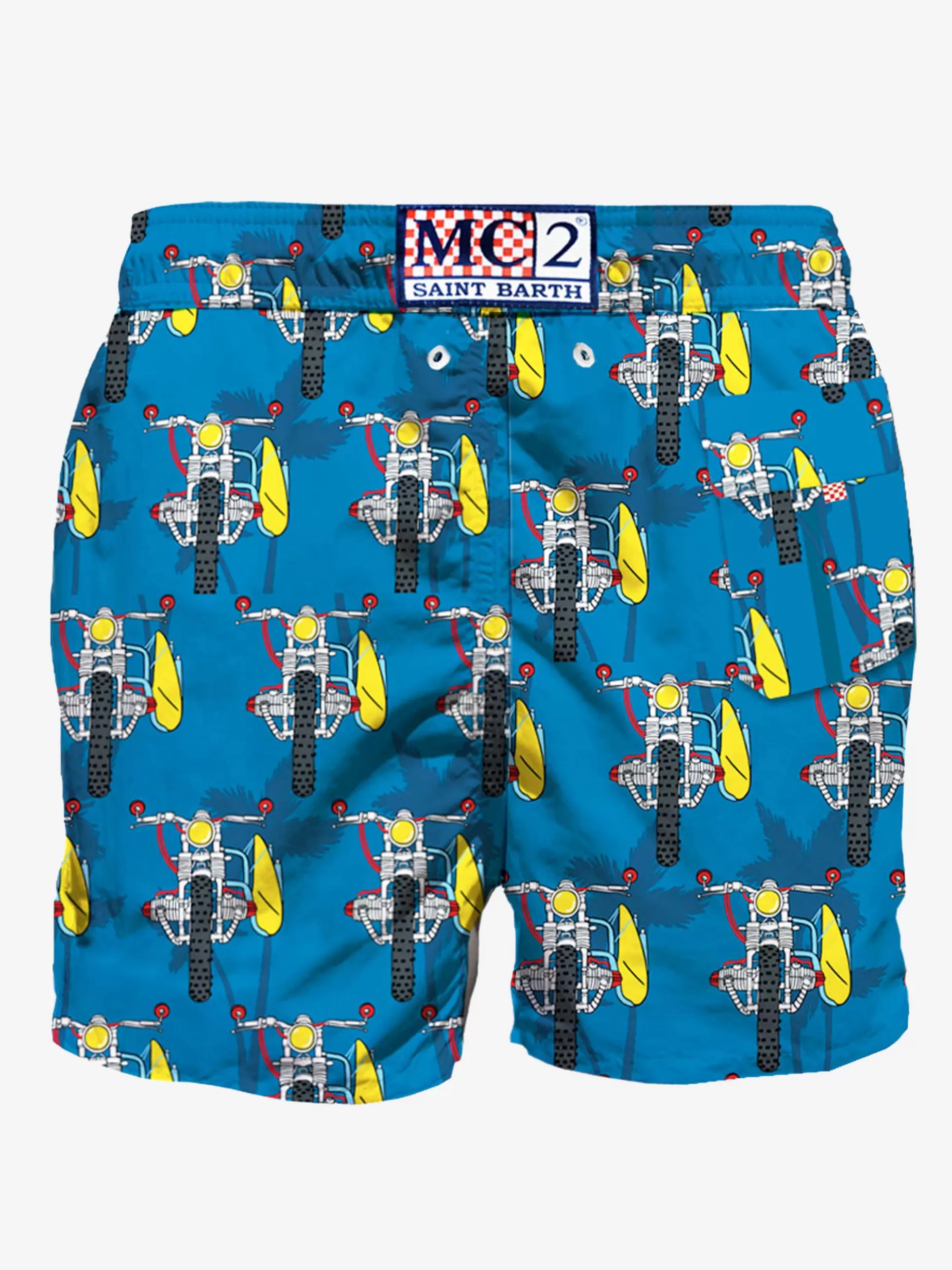 Cheap Costume da bagno di media lunghezza con moto da surf Uomo Costumi Mare Stampati | Tessuto Mano Pesca