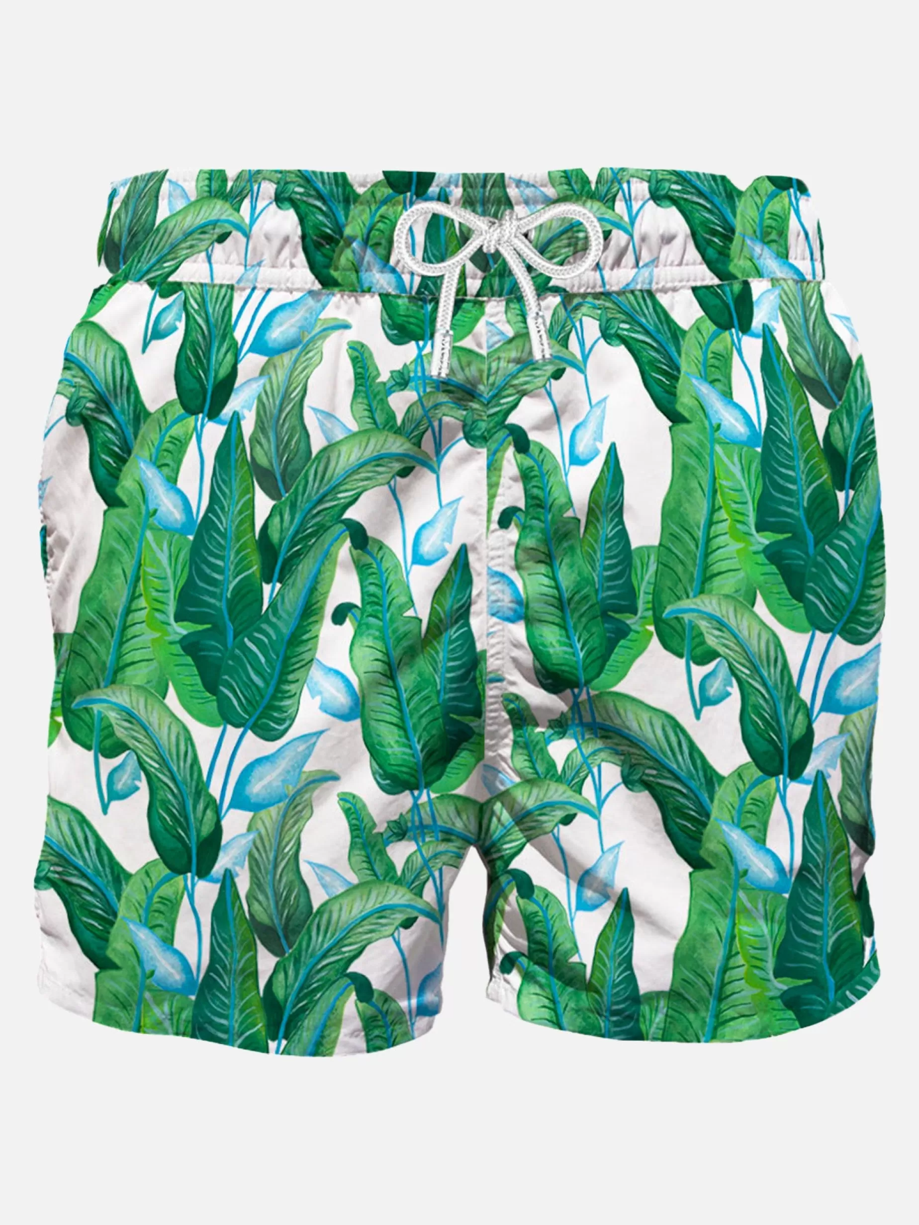 Cheap Costume da bagno di media lunghezza con stampa foglie tropicali Uomo Costumi Mare Stampati | Tessuto Mano Pesca