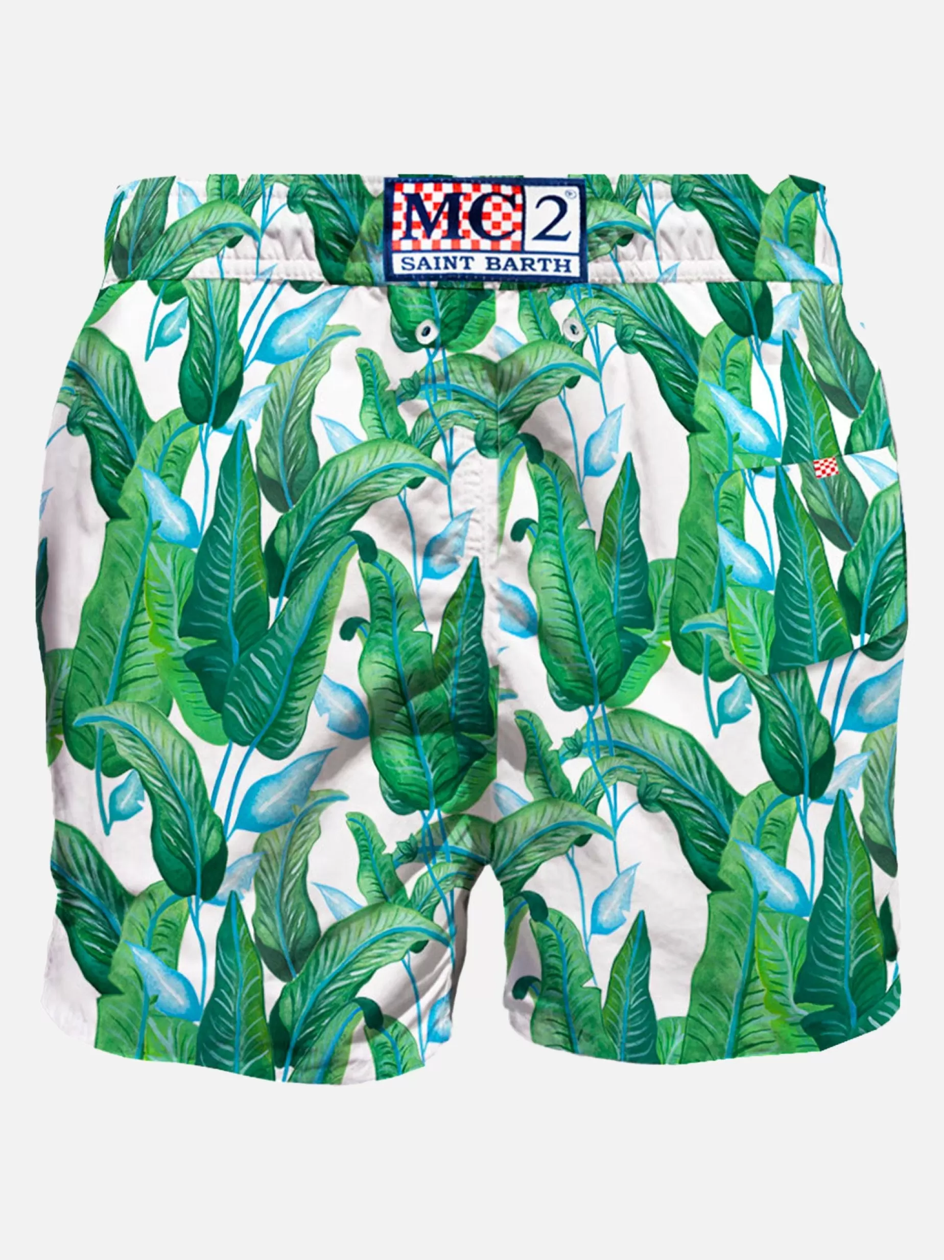 Cheap Costume da bagno di media lunghezza con stampa foglie tropicali Uomo Costumi Mare Stampati | Tessuto Mano Pesca