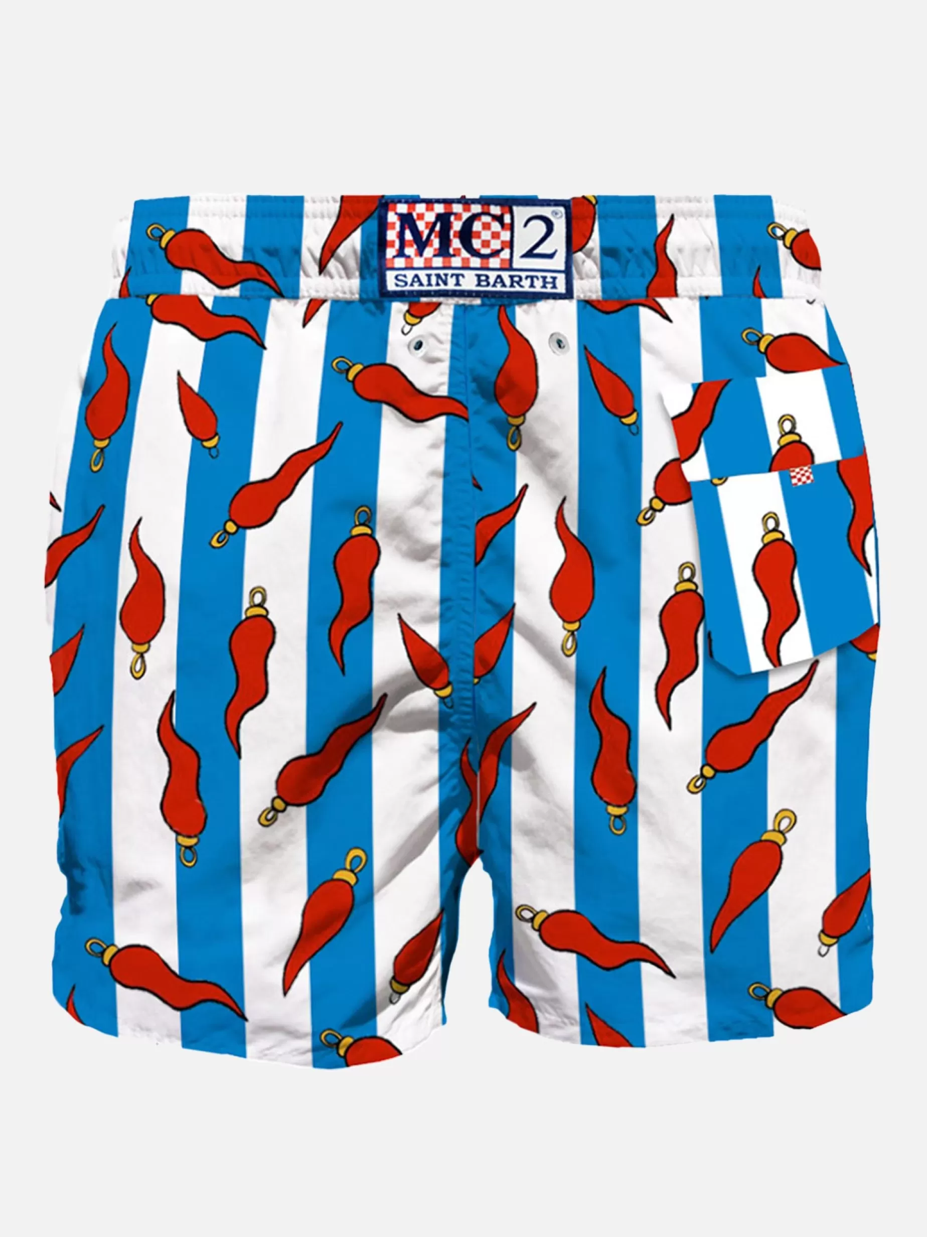 Sale Costume da bagno di media lunghezza con stampa portafortuna Uomo Costumi Mare Stampati | Tessuto Mano Pesca
