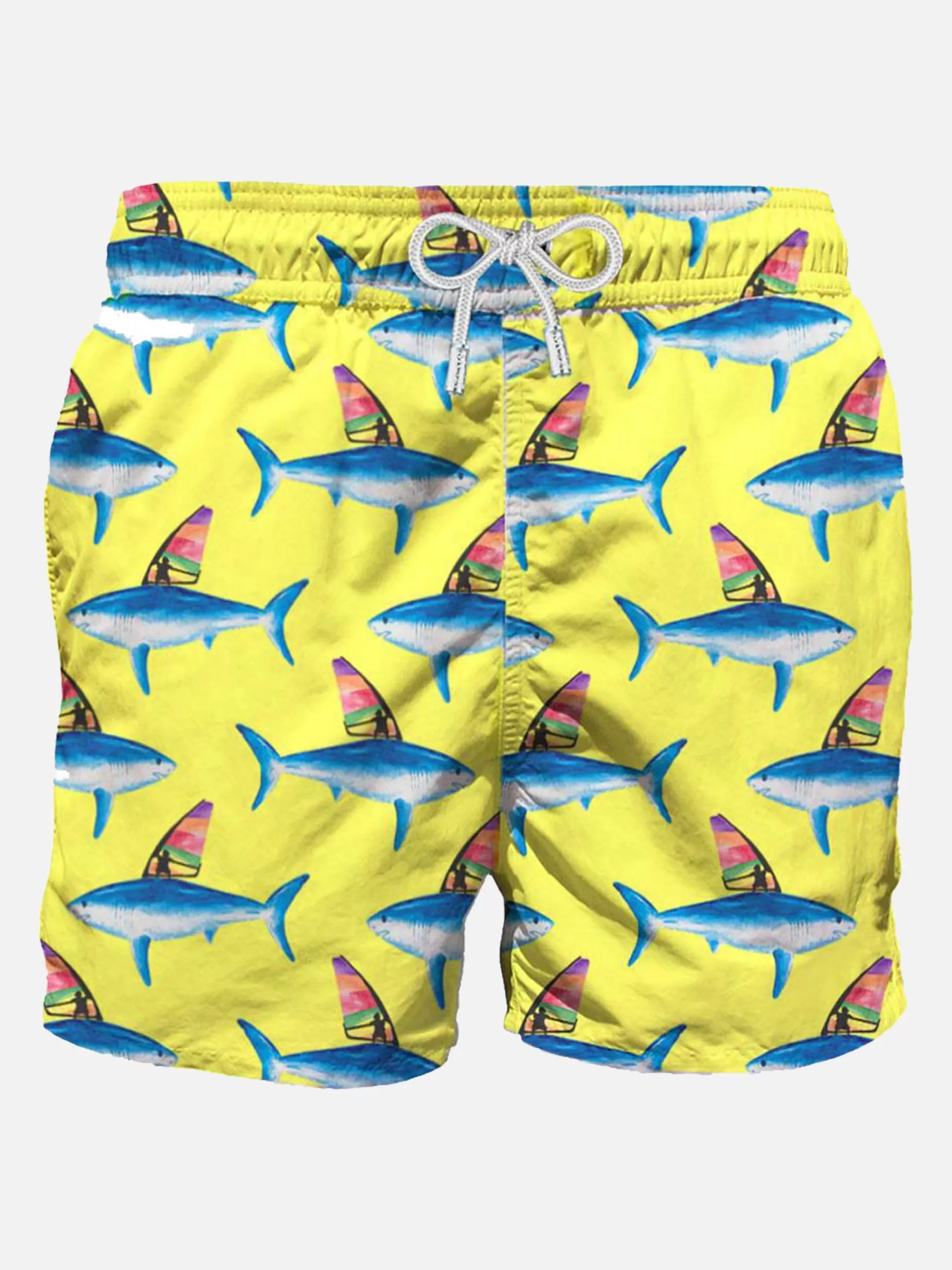 Cheap Costume da bagno di media lunghezza con stampa squali Uomo Costumi Mare Stampati | Tessuto Mano Pesca