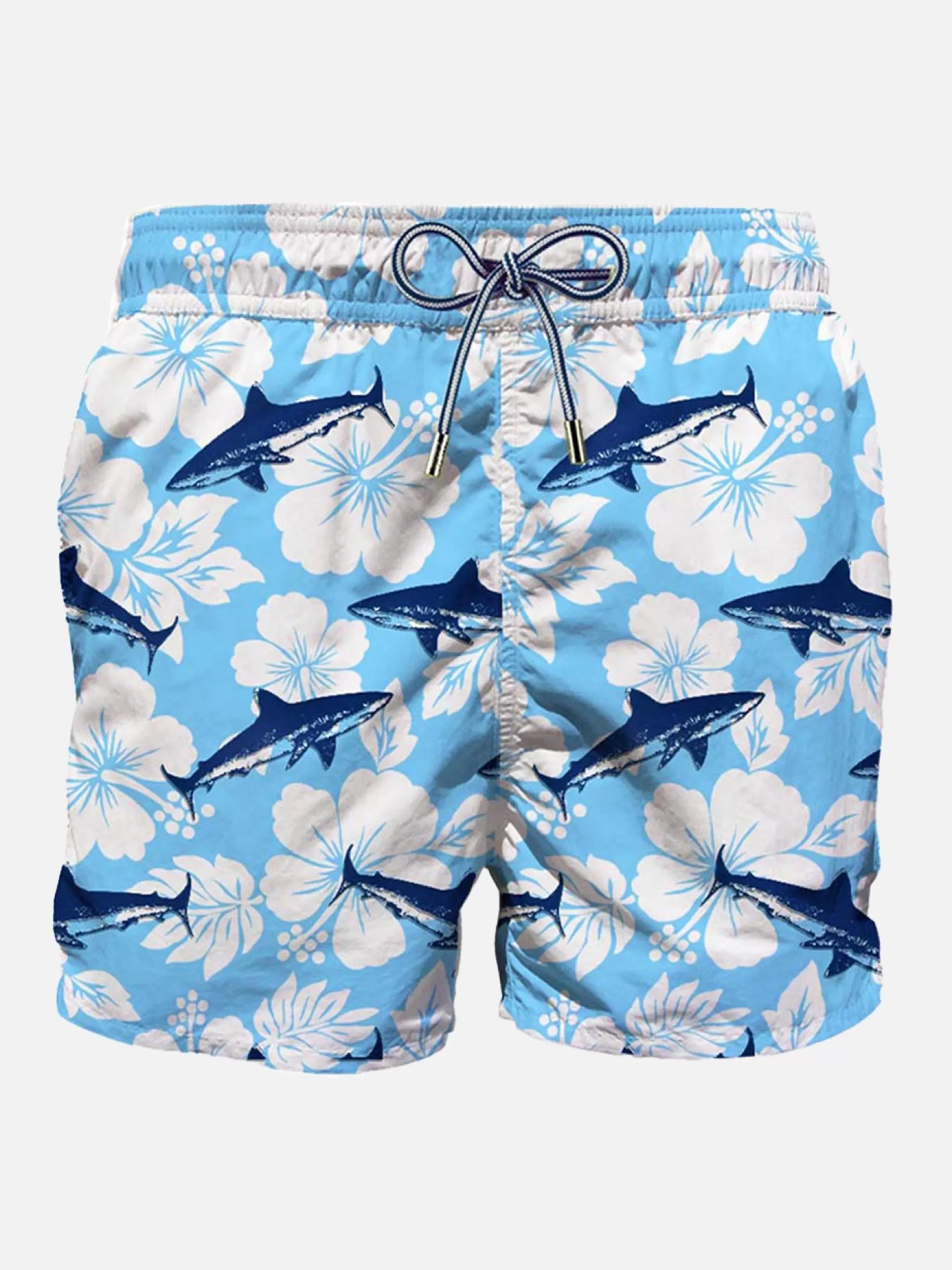 Sale Costume da bagno di media lunghezza stampa squali in velluto Uomo Costumi Mare Stampati | Tessuto Mano Pesca