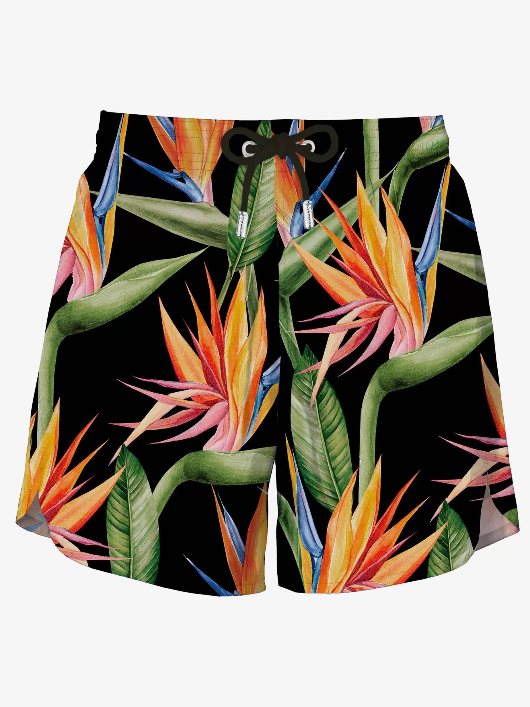 Store Costume da bagno nero di media lunghezza con stampa floreale Uomo Costumi Mare Stampati