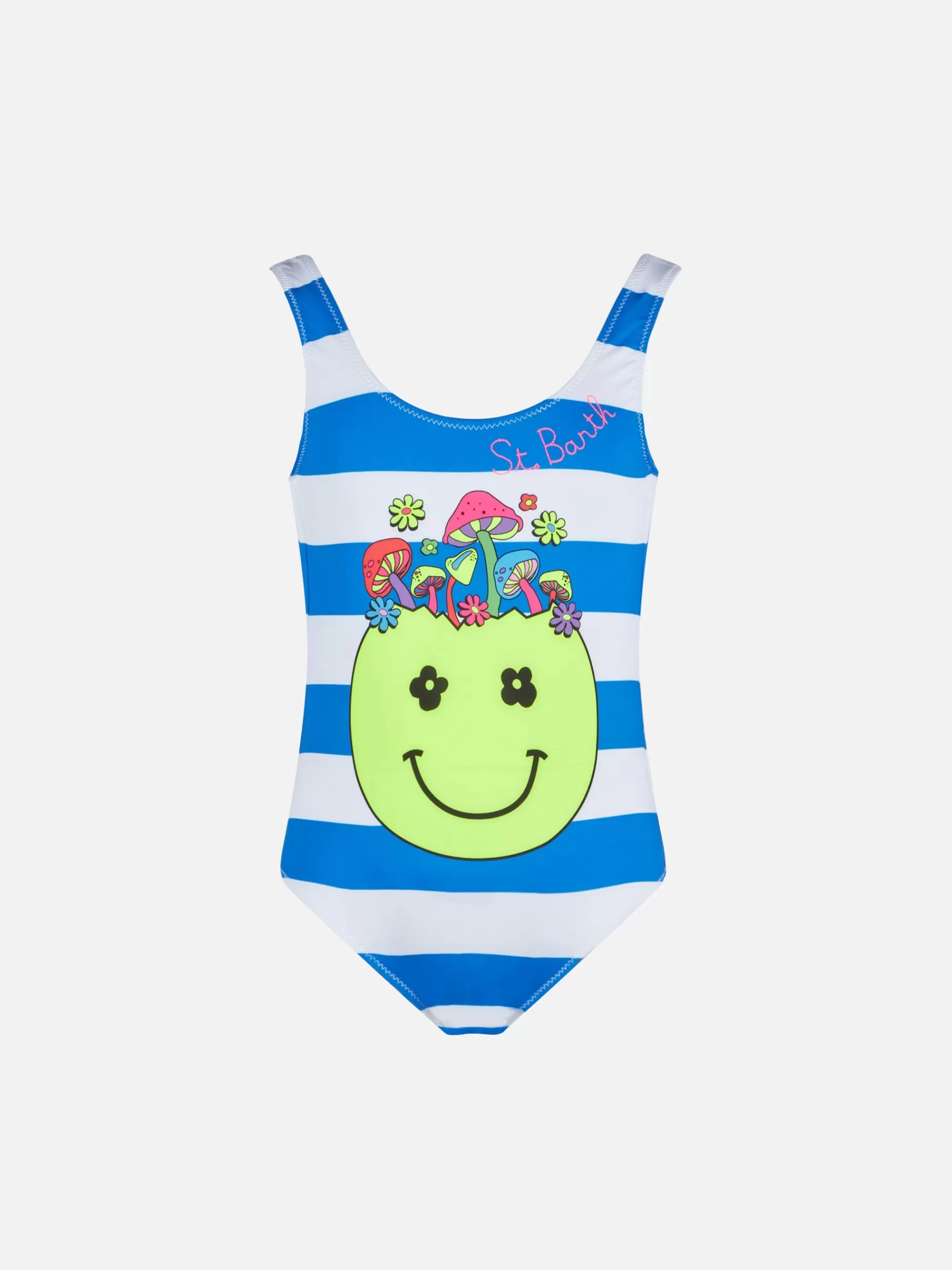 Clearance Costume intero da bambina con stampa smile anni '70 Costumi Da Bagno Stampati | Costumi Interi