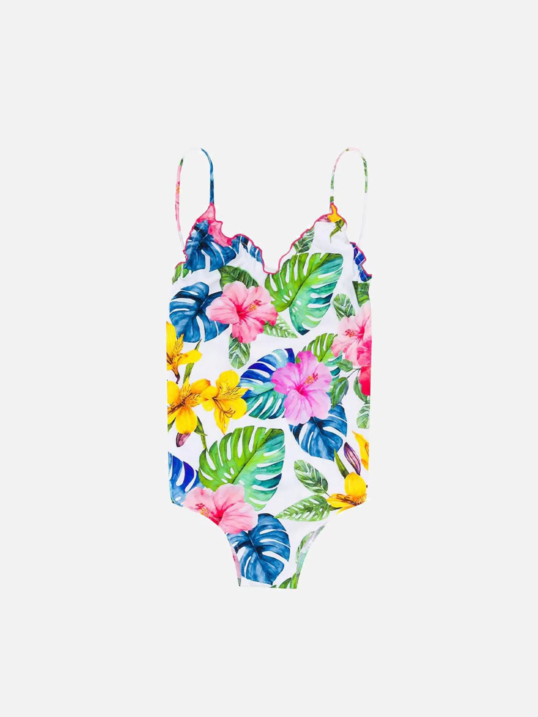 Sale Costume intero da bambina con stampa tropicale Costumi Da Bagno Stampati | Costumi Interi