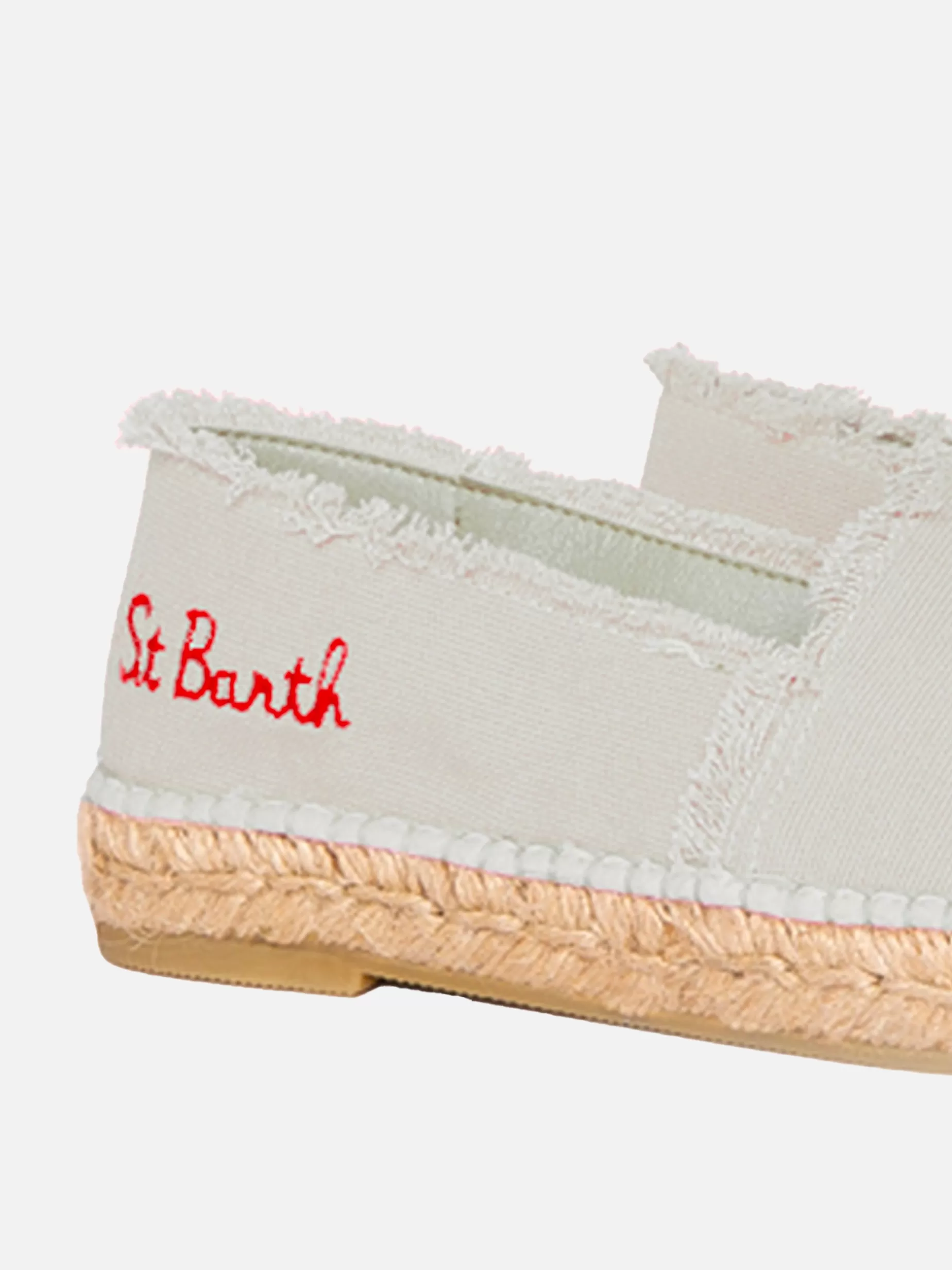 Online Espadrillas beige in tela con ricami Donna Calzature