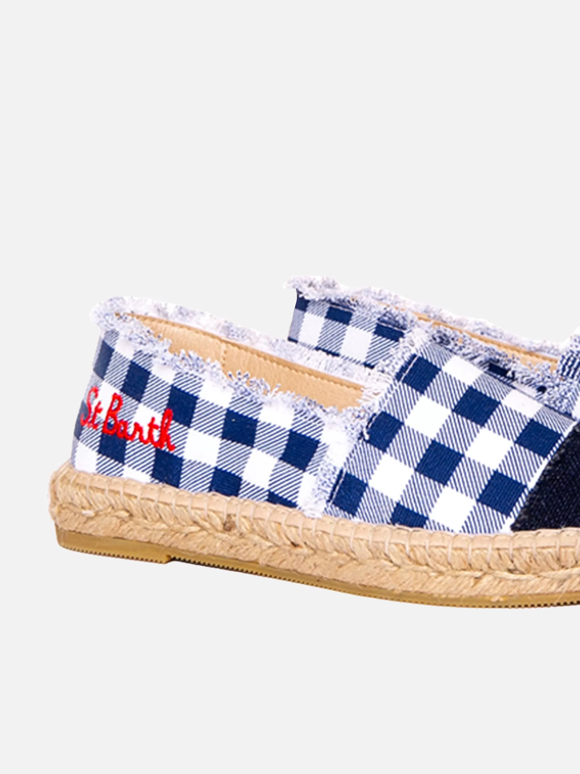 New Espadrillas in canvas stampa vichy con ricamo Donna Calzature