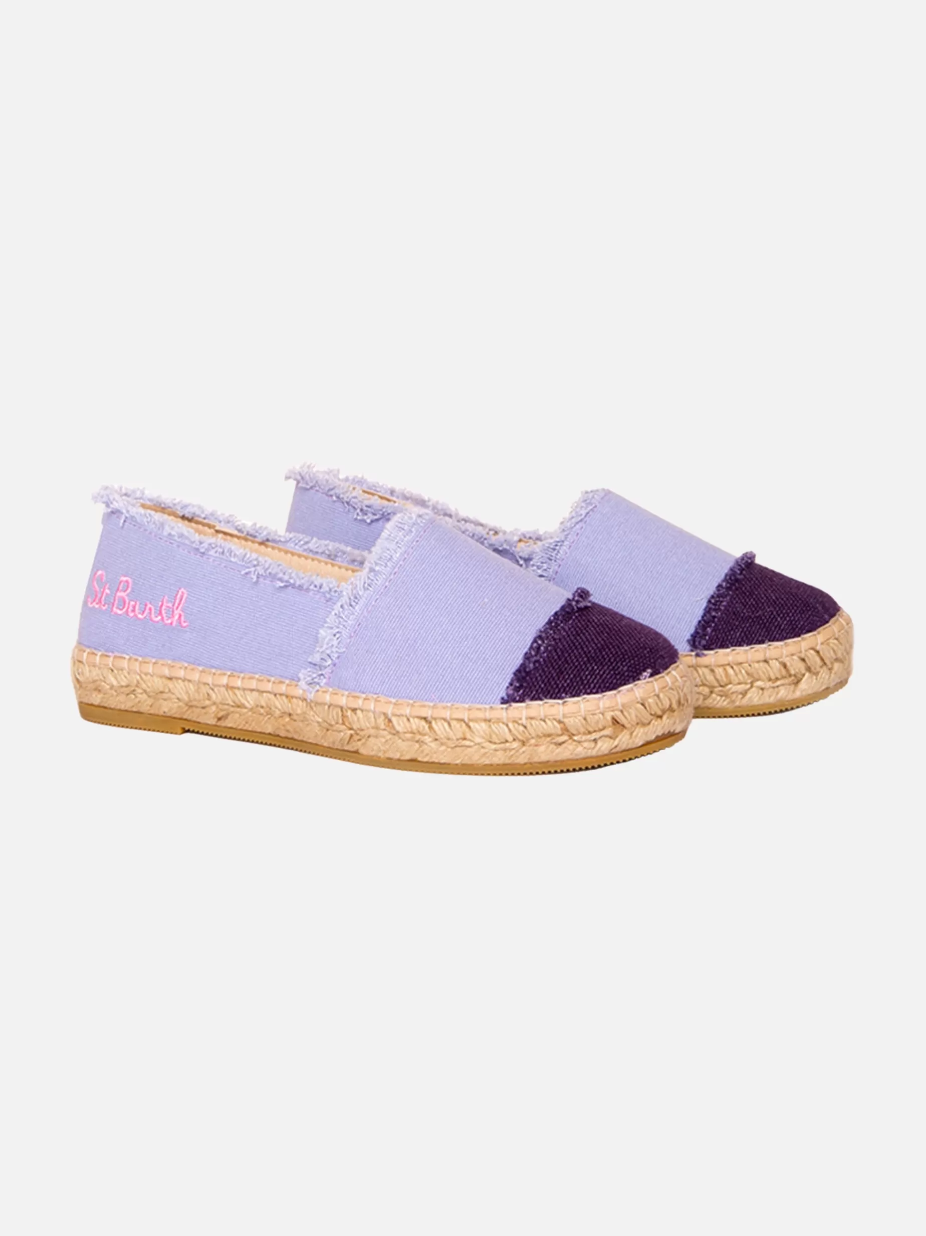 Hot Espadrillas in tela lilla con ricami Donna Calzature