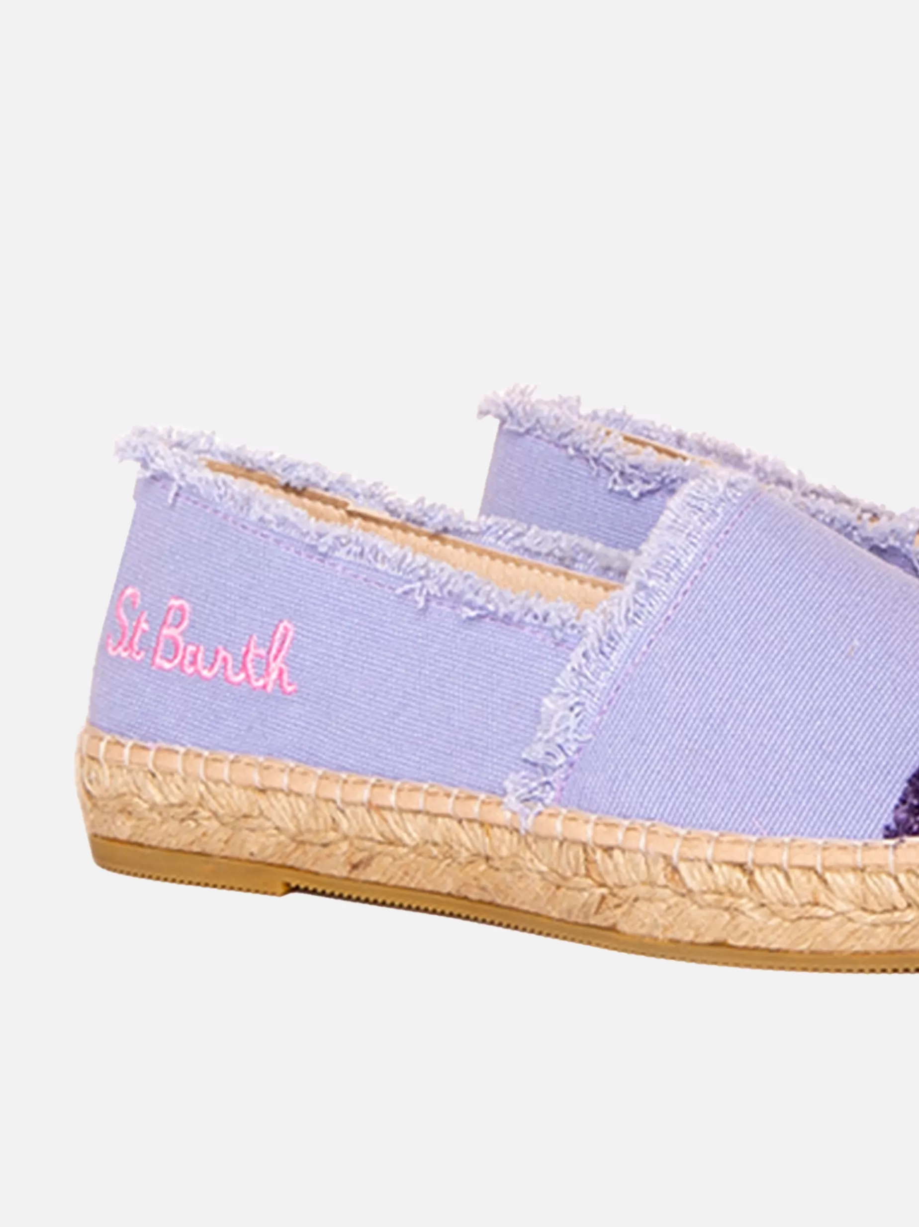 Hot Espadrillas in tela lilla con ricami Donna Calzature