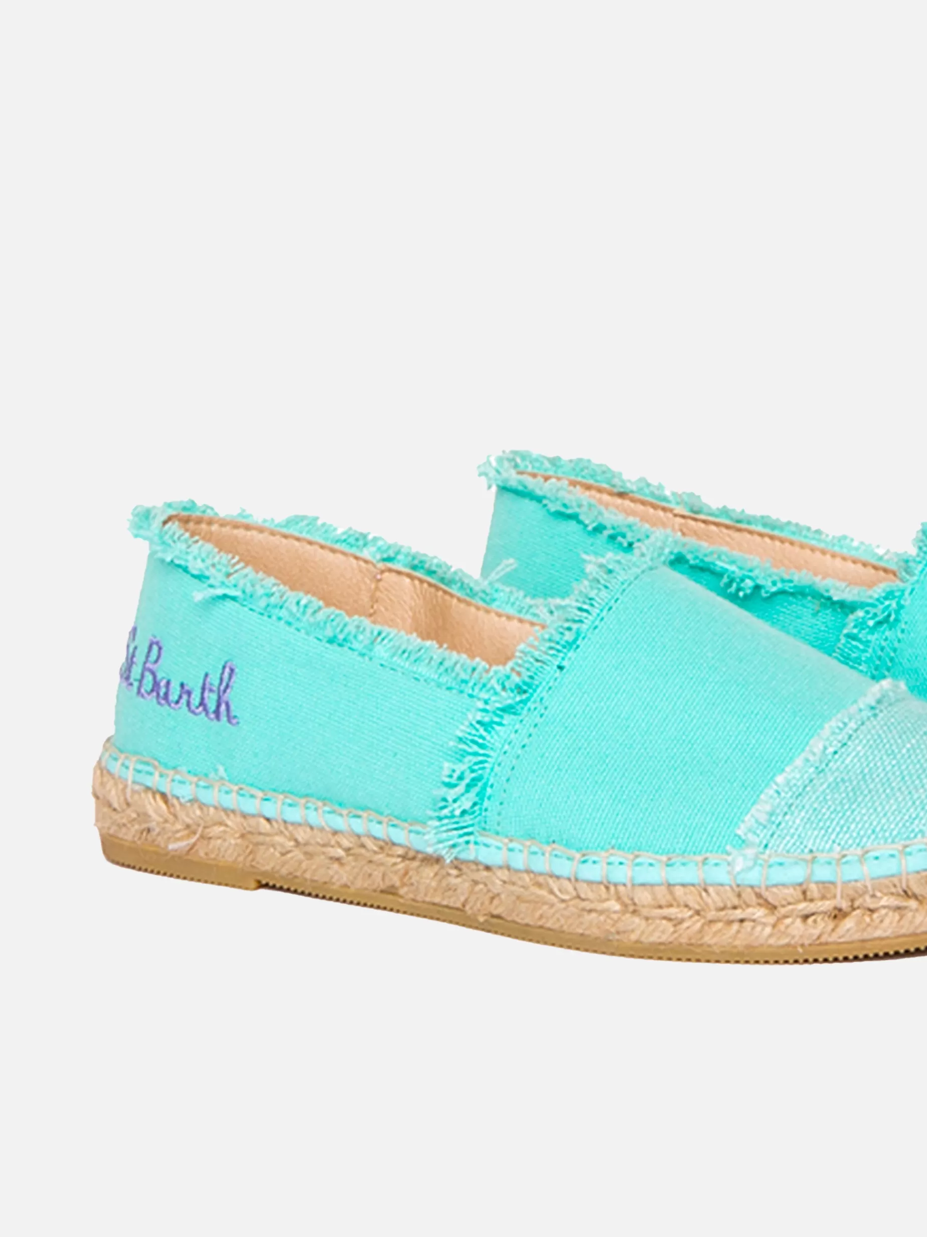 Store Espadrillas in tela verde acqua con ricami Donna Calzature