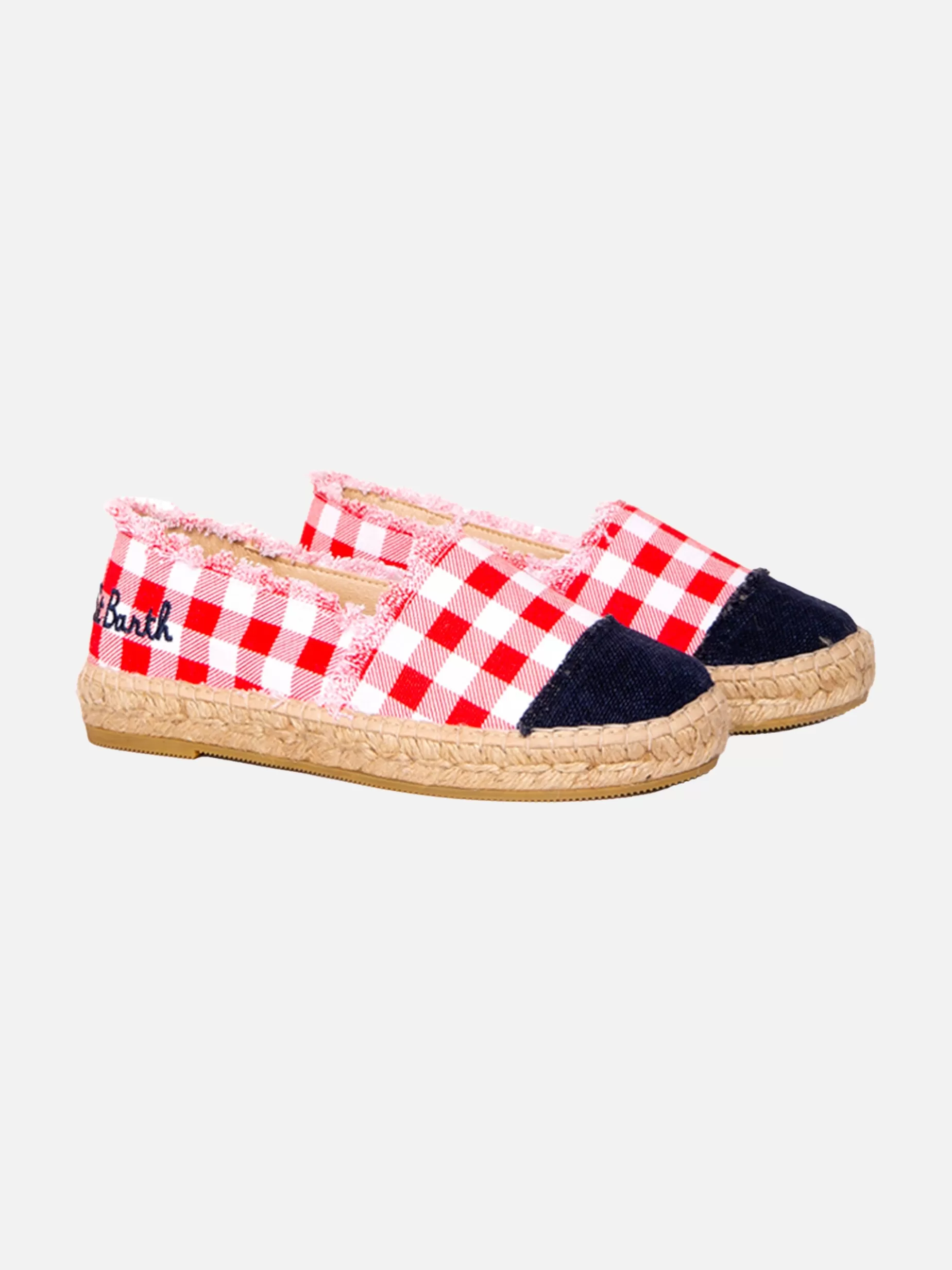 Hot Espadrillas in tela vichy con ricamo Donna Calzature