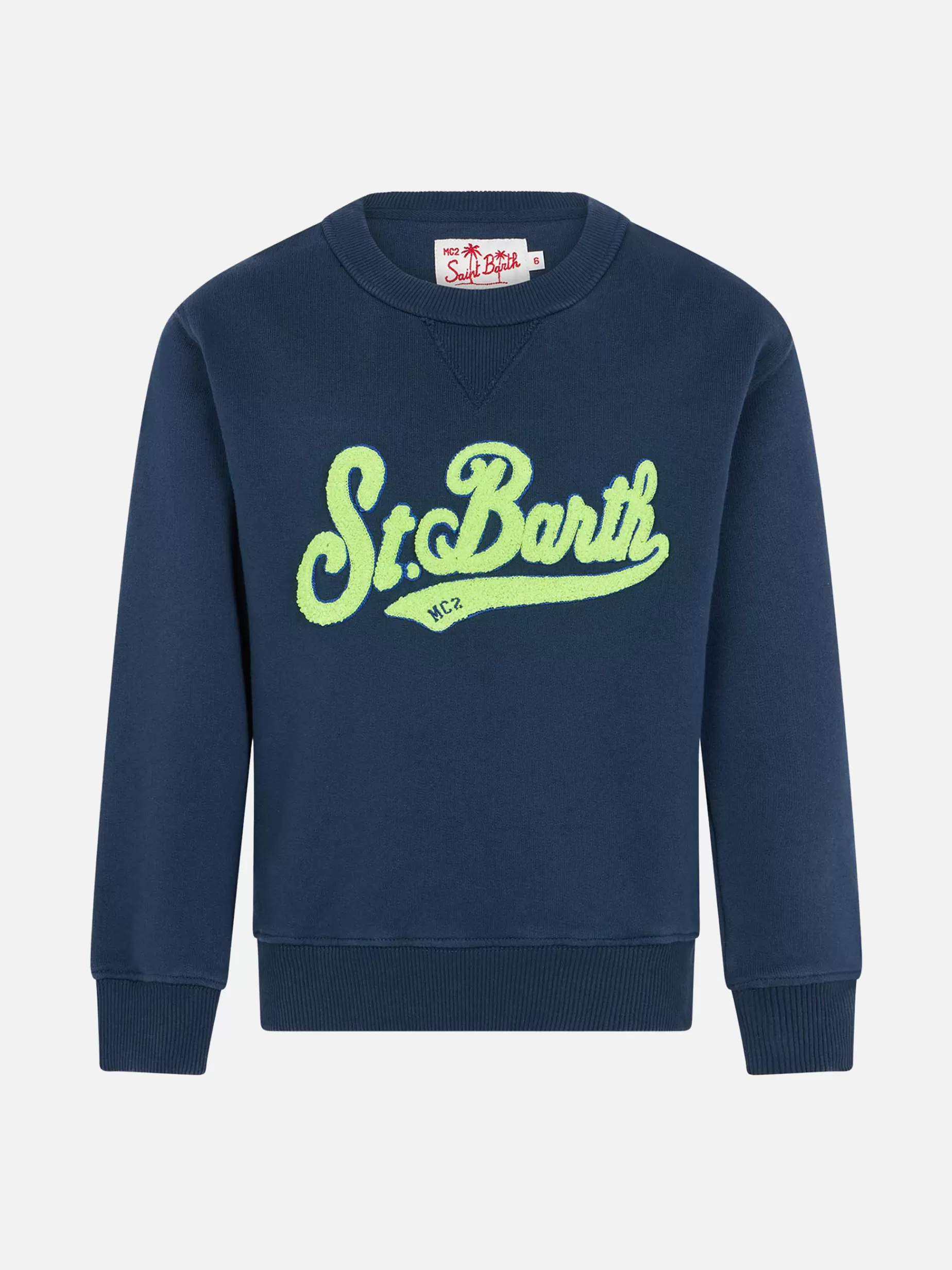 Cheap Felpa da bambino in cotone con patch in spugna St. Barth Bambino Felpe