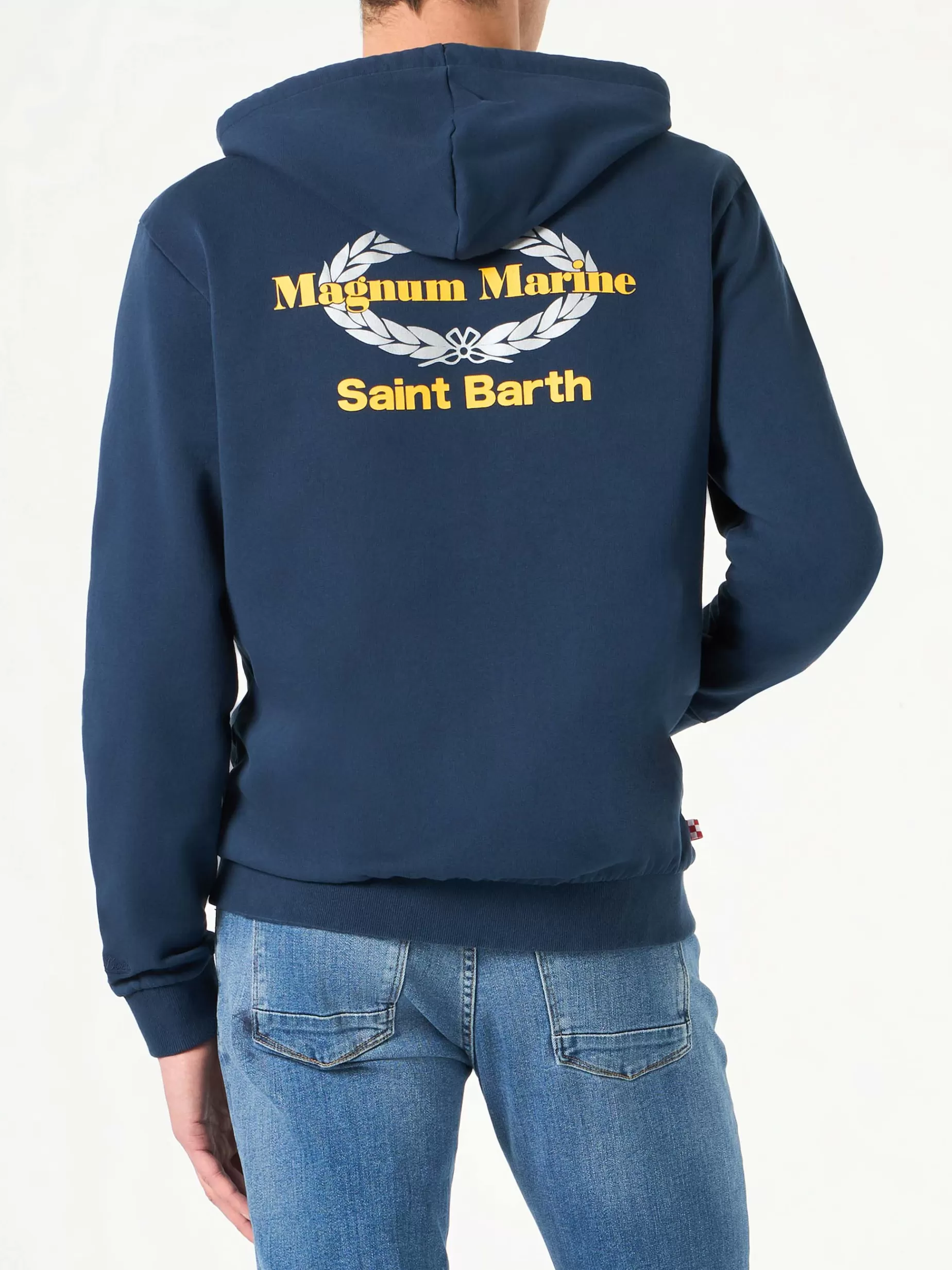 Best Felpa in cotone blu con cappuccio con ricamo Magnum Marine Saint Barth | EDIZIONE SPECIALE MAGNUM MARINE Uomo Felpe