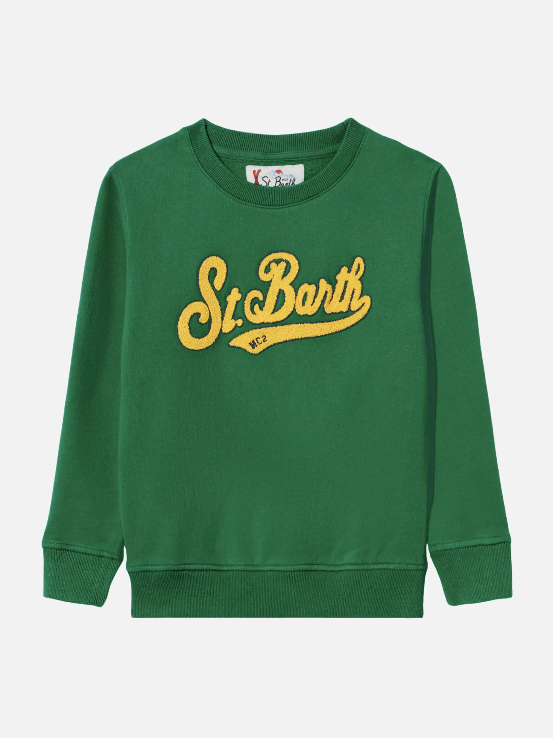 Discount Felpa verde da bambino con logo in spugna Bambino Felpe