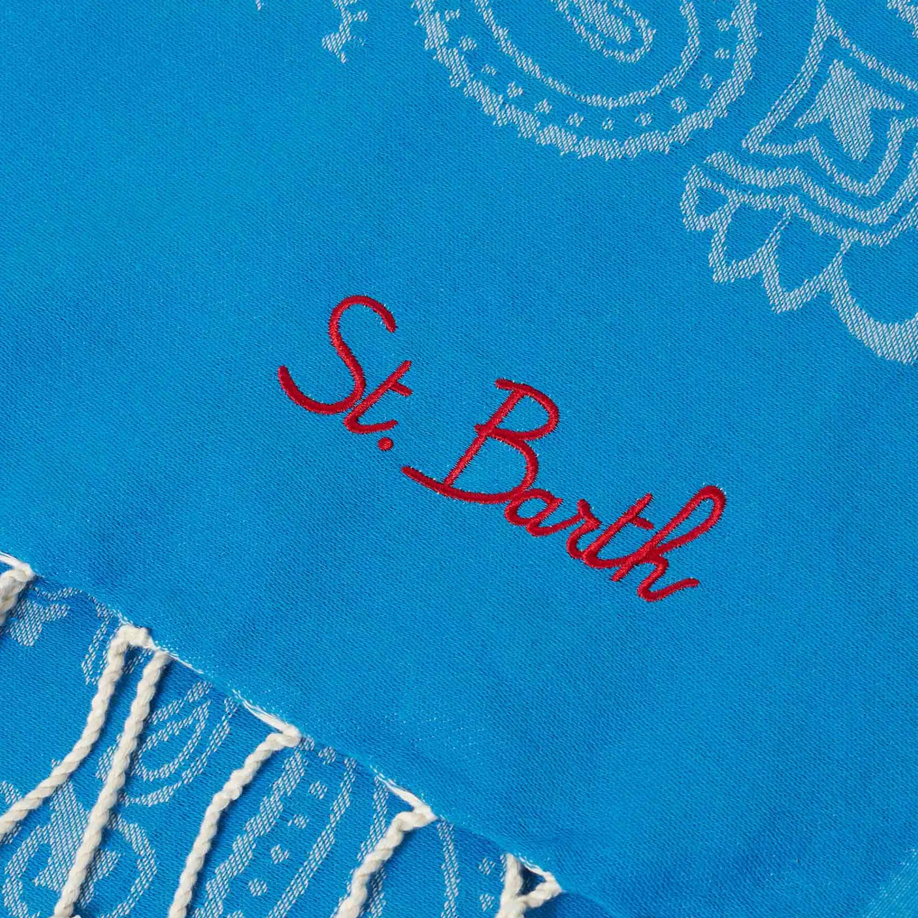 Best Sale Fouta in morbido jacquard bluette con stampa bandana Donna Teli Mare | Teli Mare