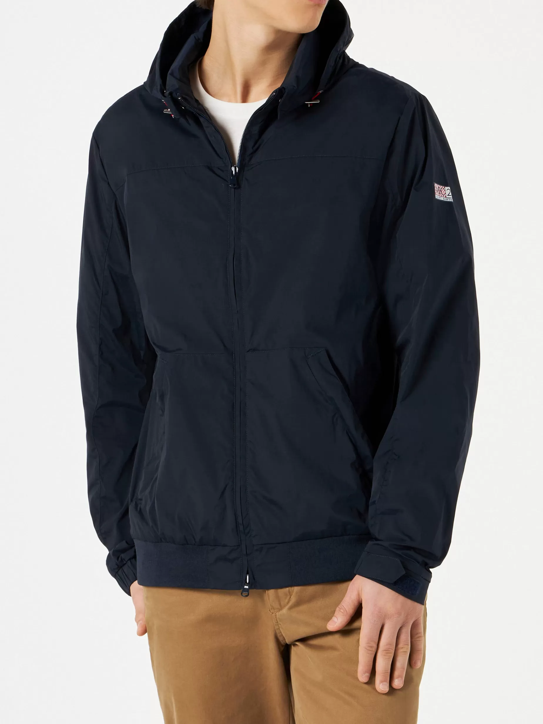 Fashion Giacca a vento di peso medio con zip blu navy Uomo Giacche Antivento