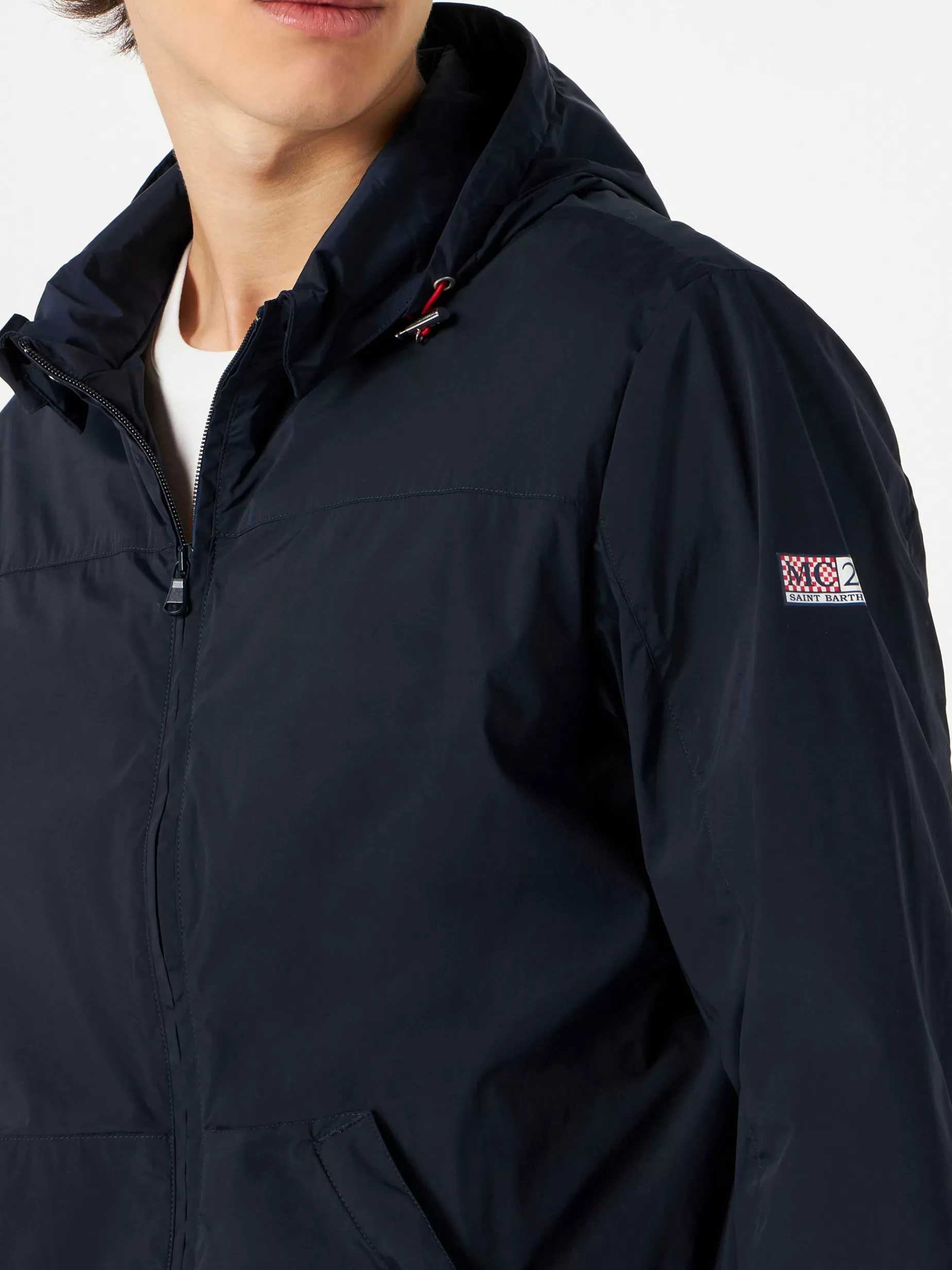 Fashion Giacca a vento di peso medio con zip blu navy Uomo Giacche Antivento