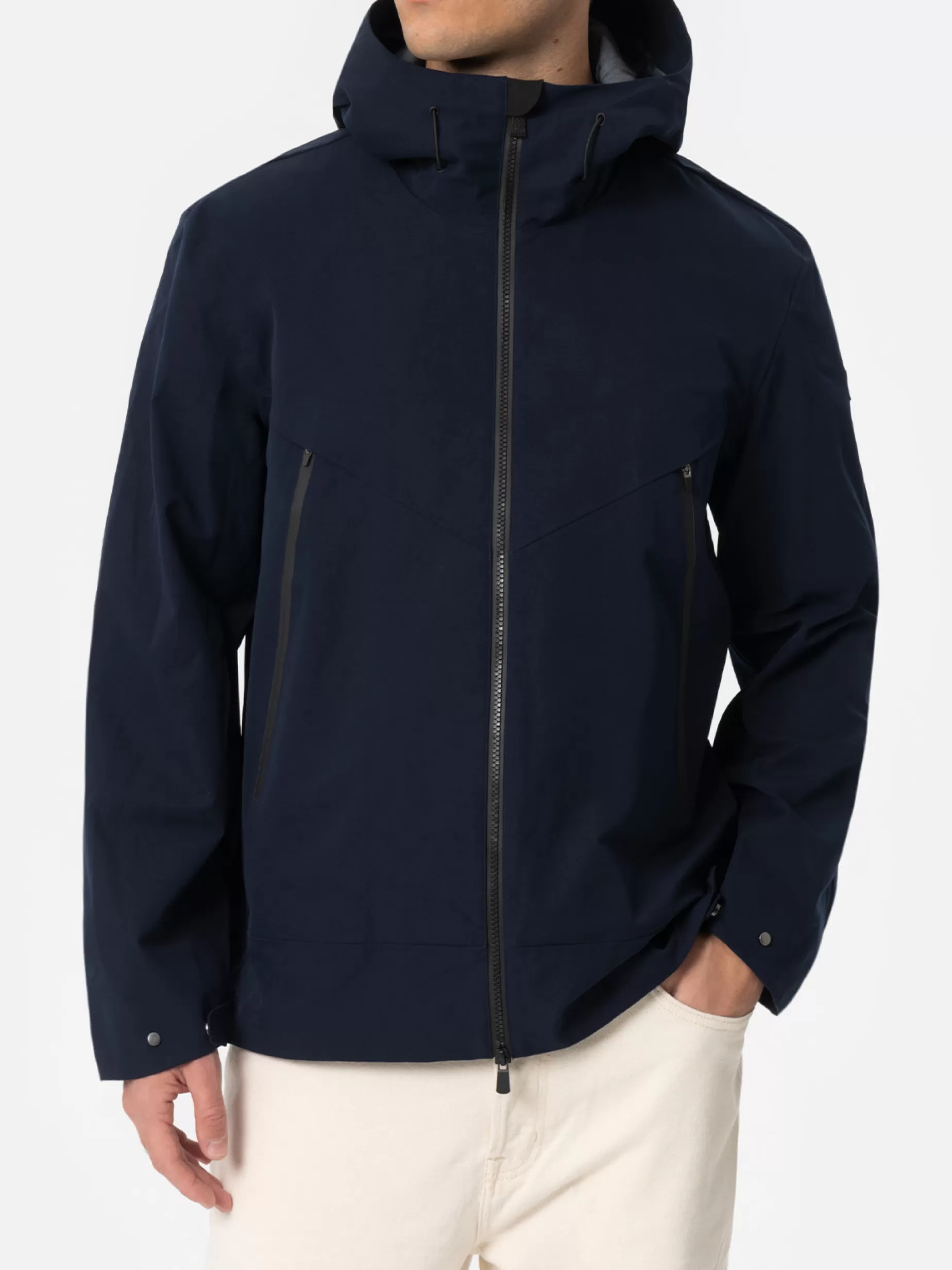 Best Giacca con cappuccio da uomo blu navy 3 strati Parson Uomo Capispalla