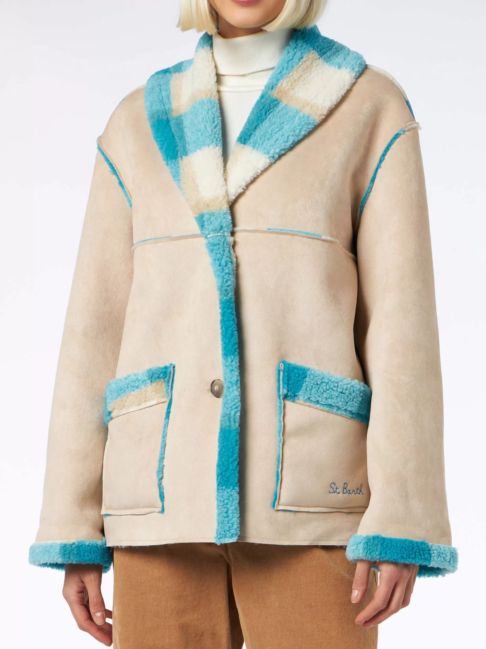 Hot Giubbotto da donna in shearling reversibile Donna Capispalla