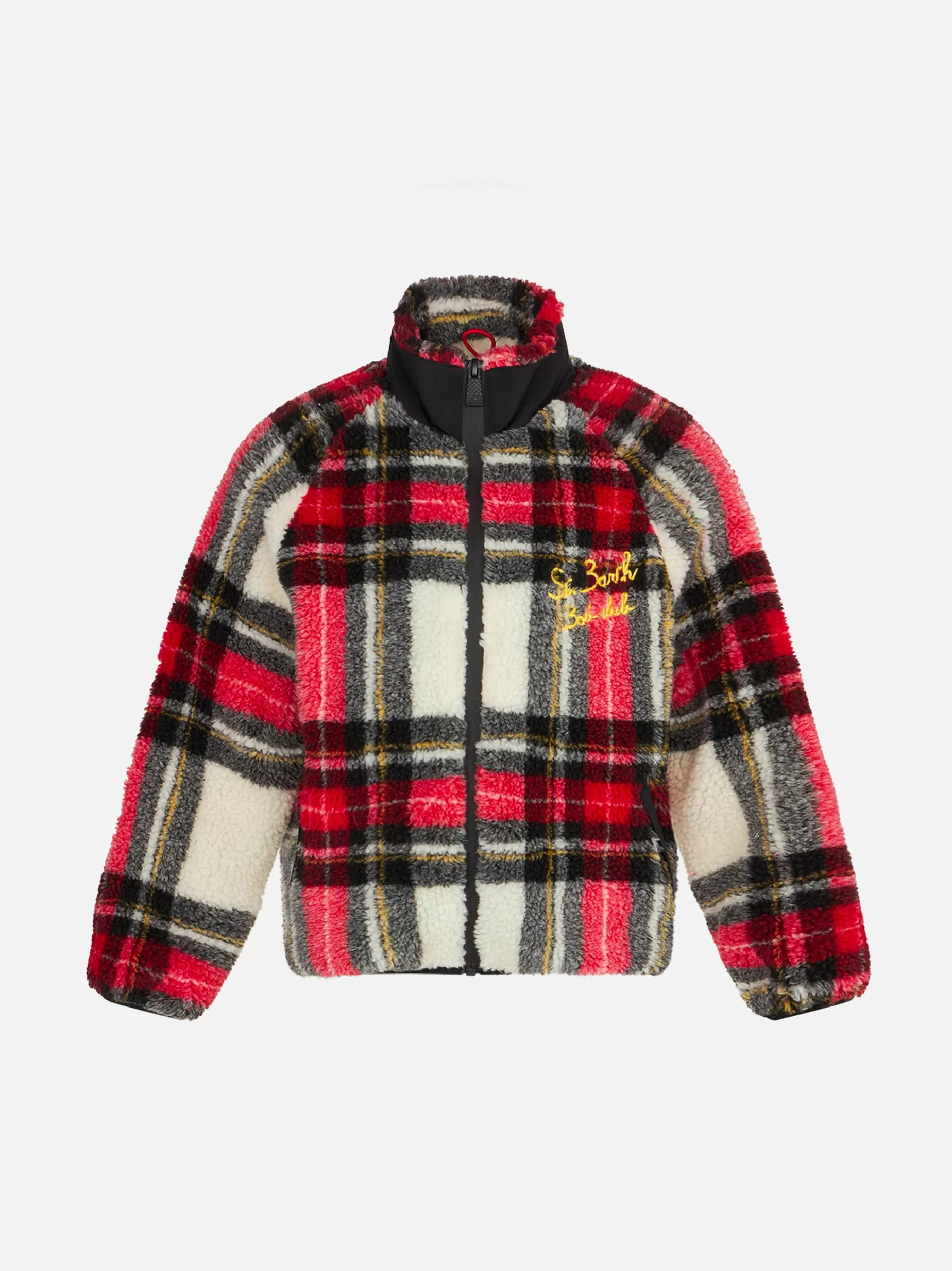 Flash Sale Giubbotto in sherpa tartan da bambino con ricamo St. Barth Bob Club Bambino Capispalla