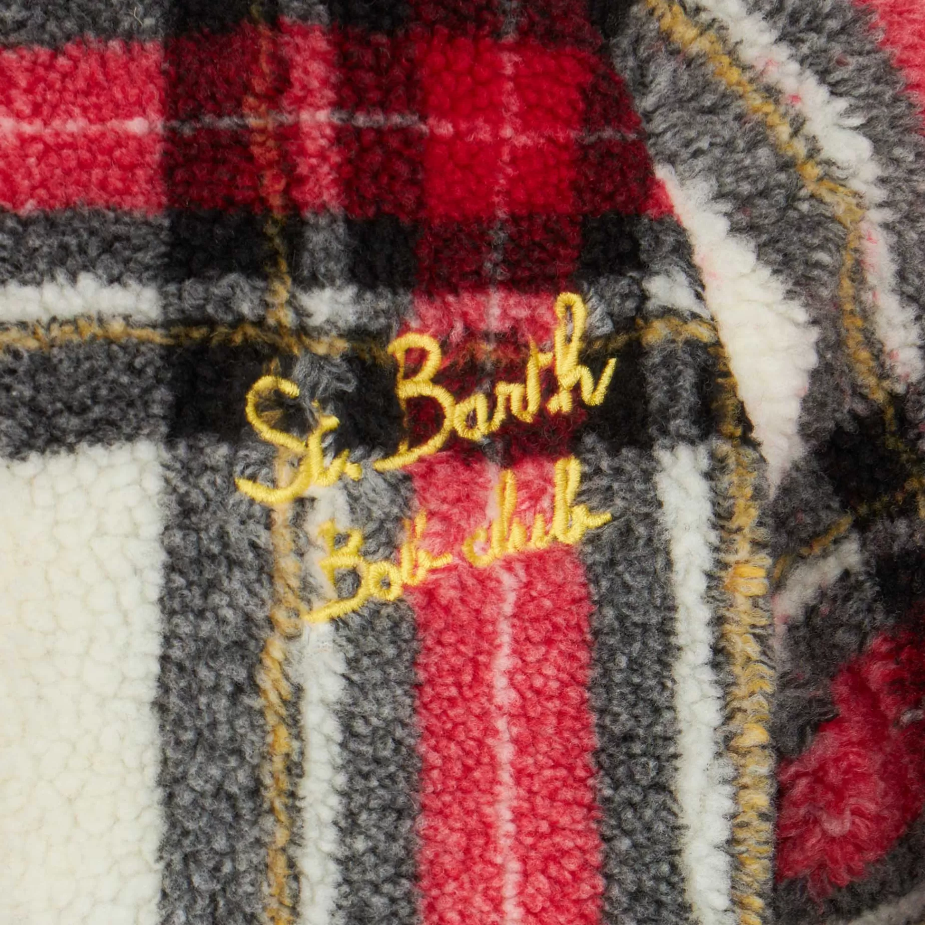 Flash Sale Giubbotto in sherpa tartan da bambino con ricamo St. Barth Bob Club Bambino Capispalla