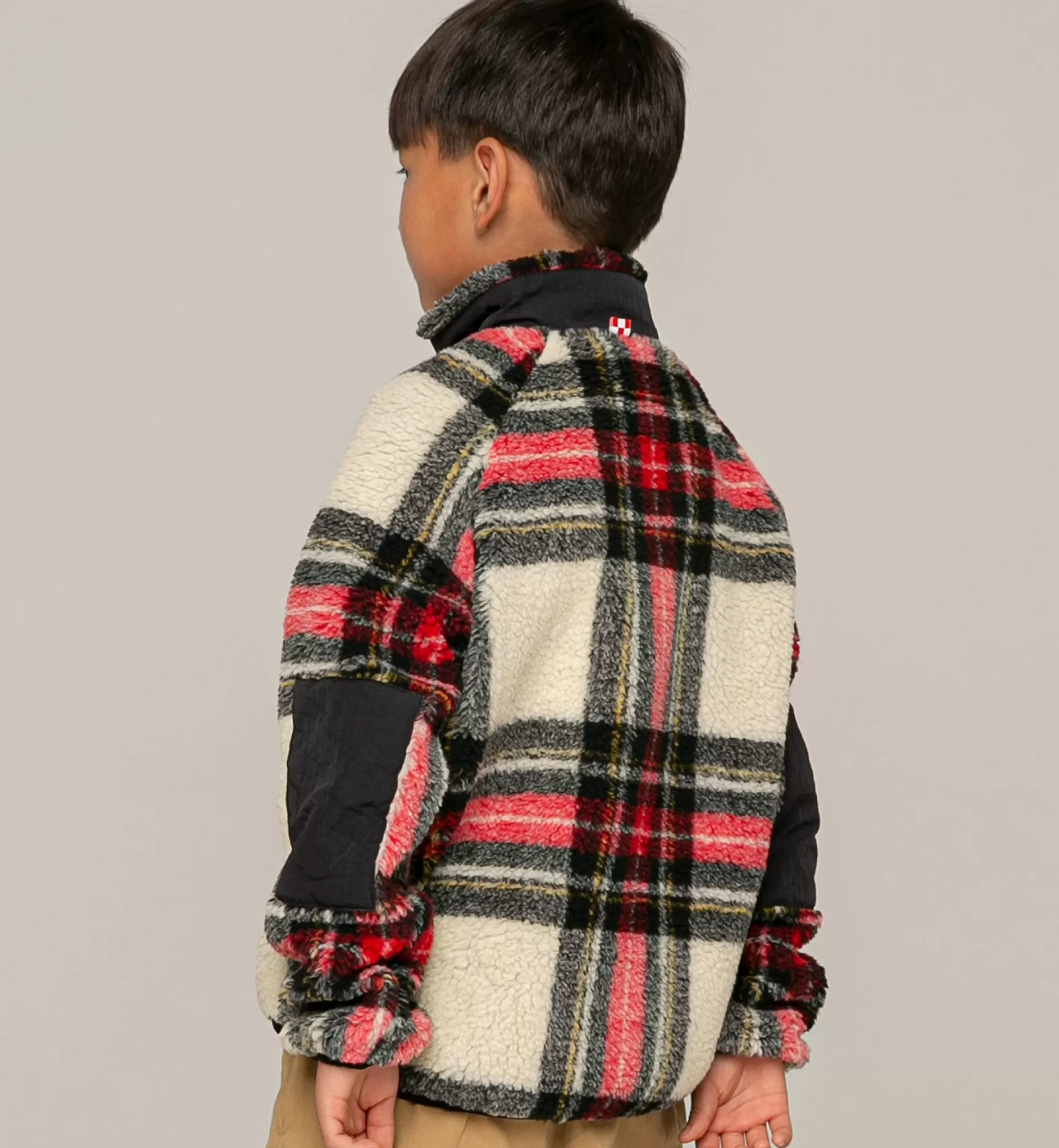 Flash Sale Giubbotto in sherpa tartan da bambino con ricamo St. Barth Bob Club Bambino Capispalla