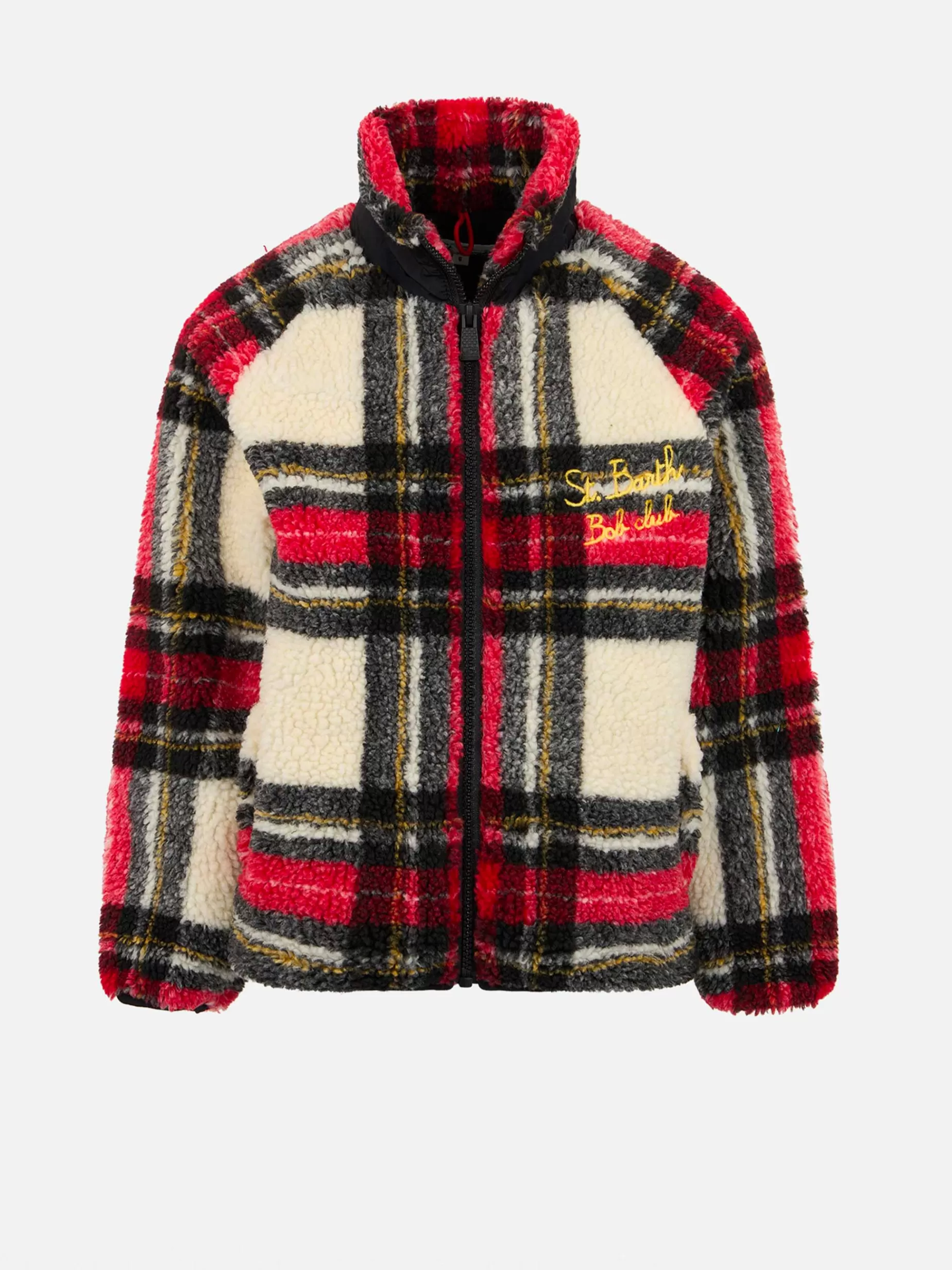 Flash Sale Giubbotto sherpa da bambina con stampa tartan Capispalla