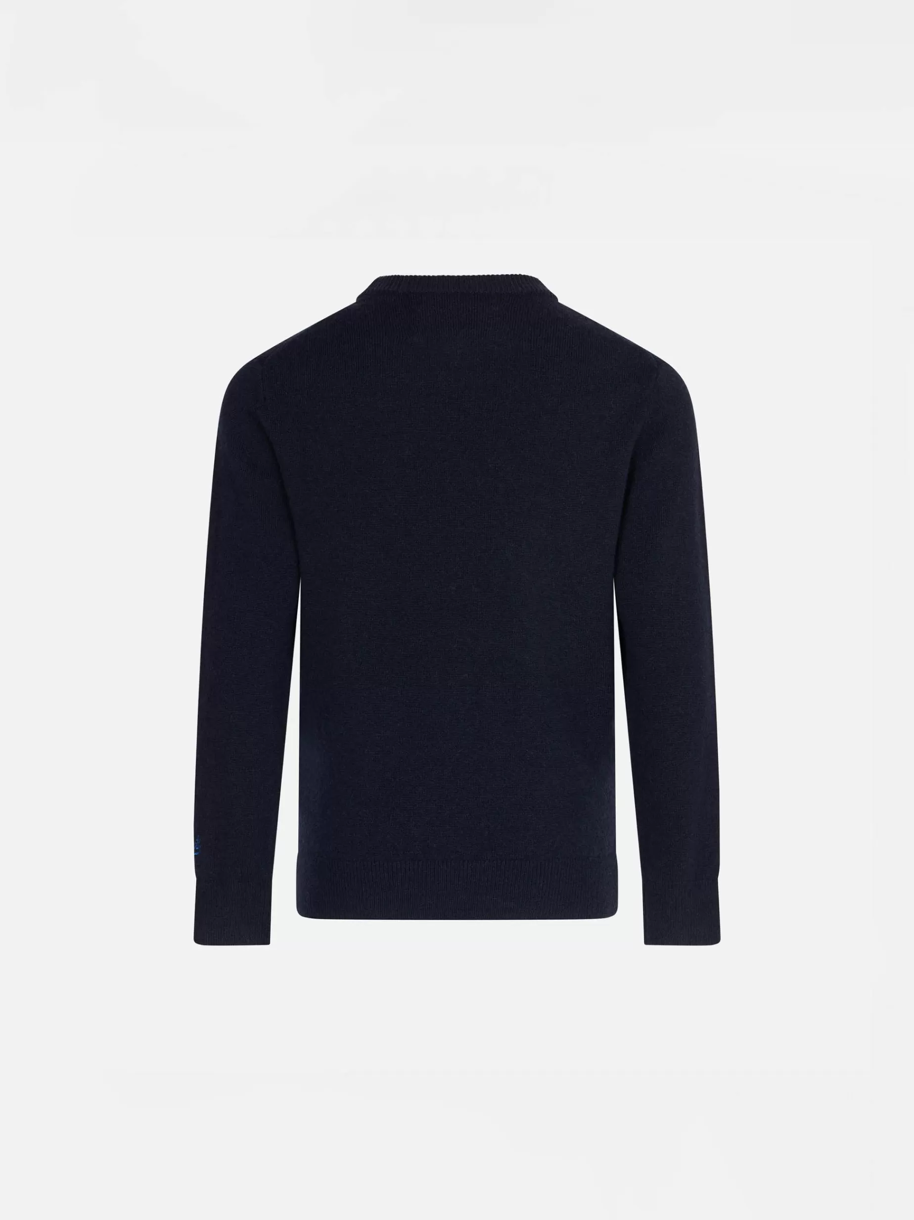 Sale Maglia da bambino blu navy con stampa jacquard Cortina Bambino Maglieria