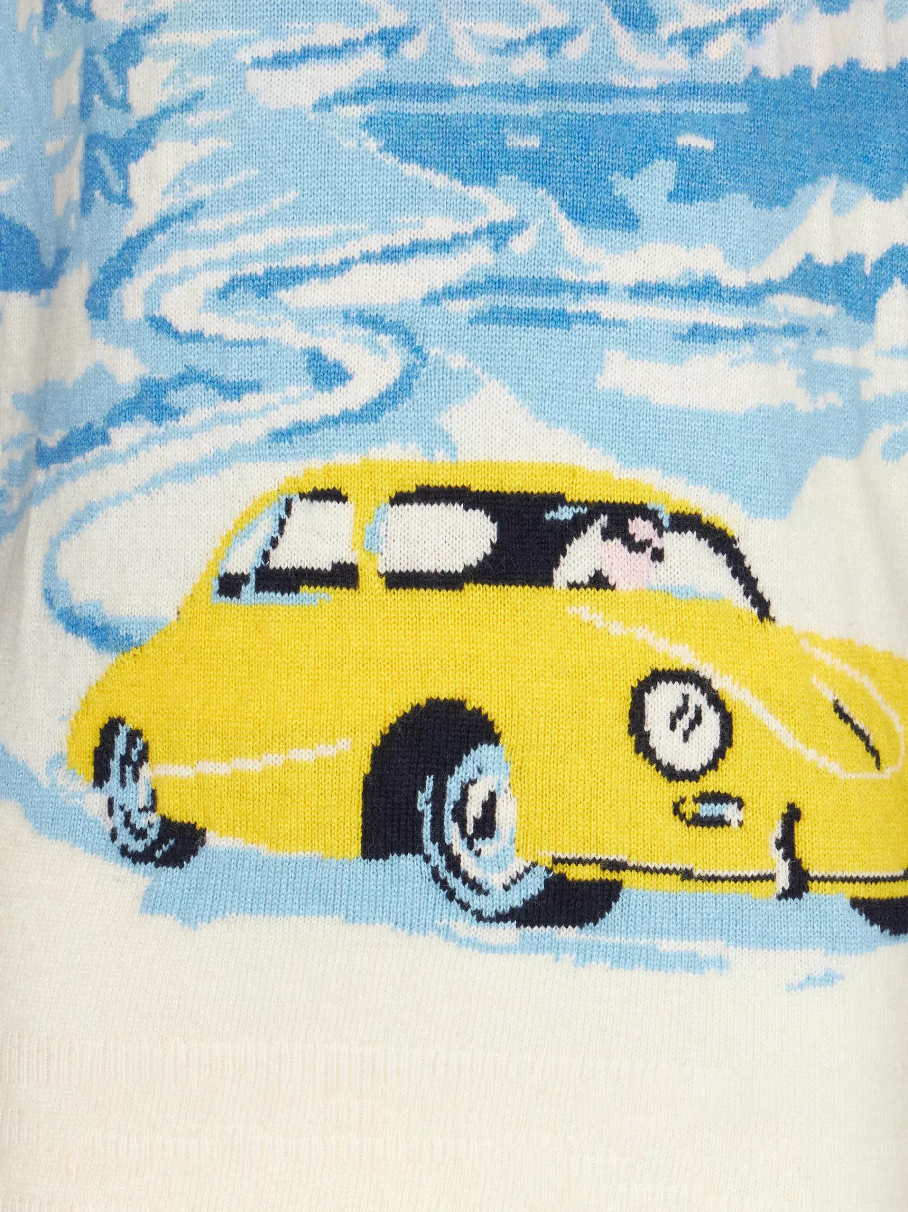 Sale Maglia da bambino blu navy con stampa jacquard Cortina Bambino Maglieria