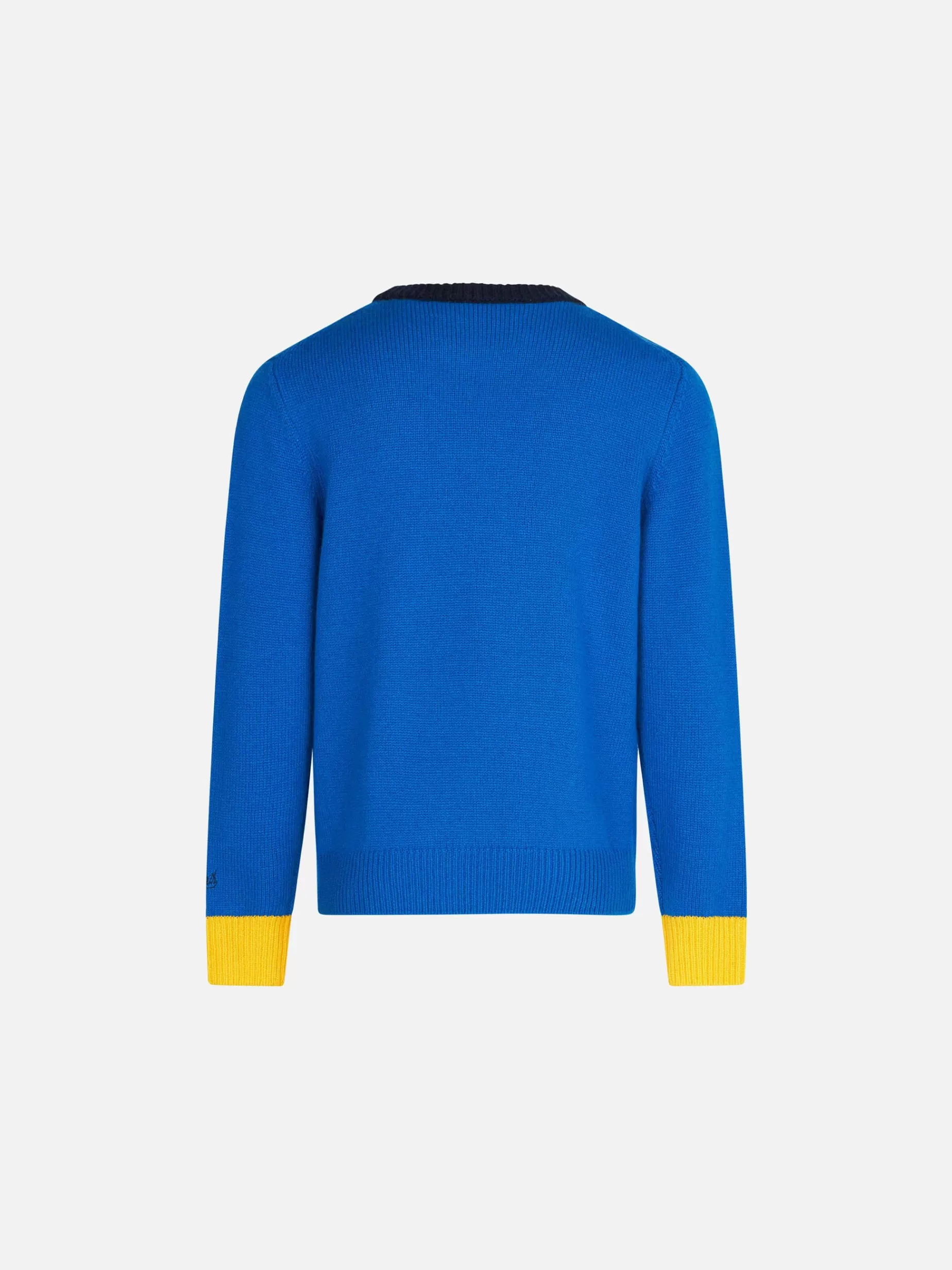 Cheap Maglia da bambino girocollo blu con ricamo Bambino Maglieria