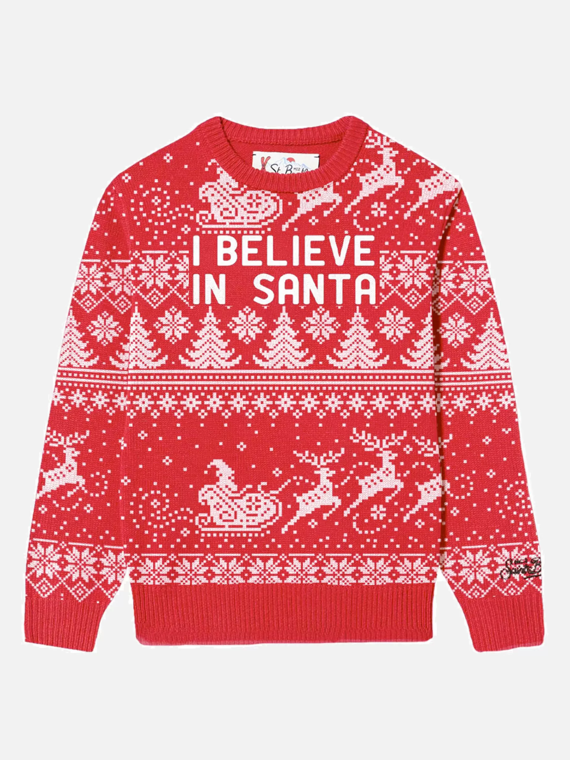 Hot Maglia da bambino girocollo con scritta I believe in Santa Bambino Maglieria