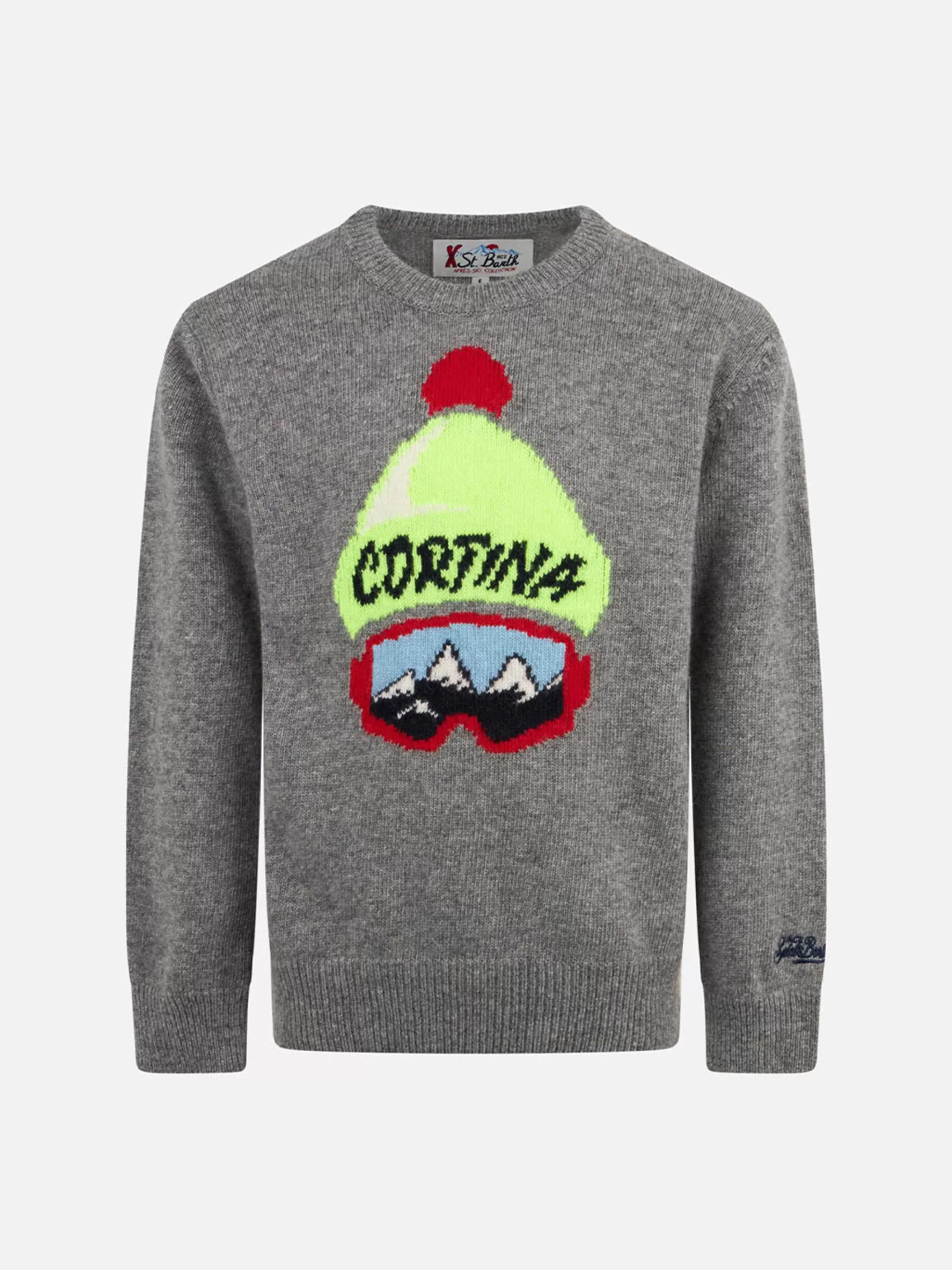 New Maglia da bambino girocollo con stampa cappello Cortina Bambino Maglieria