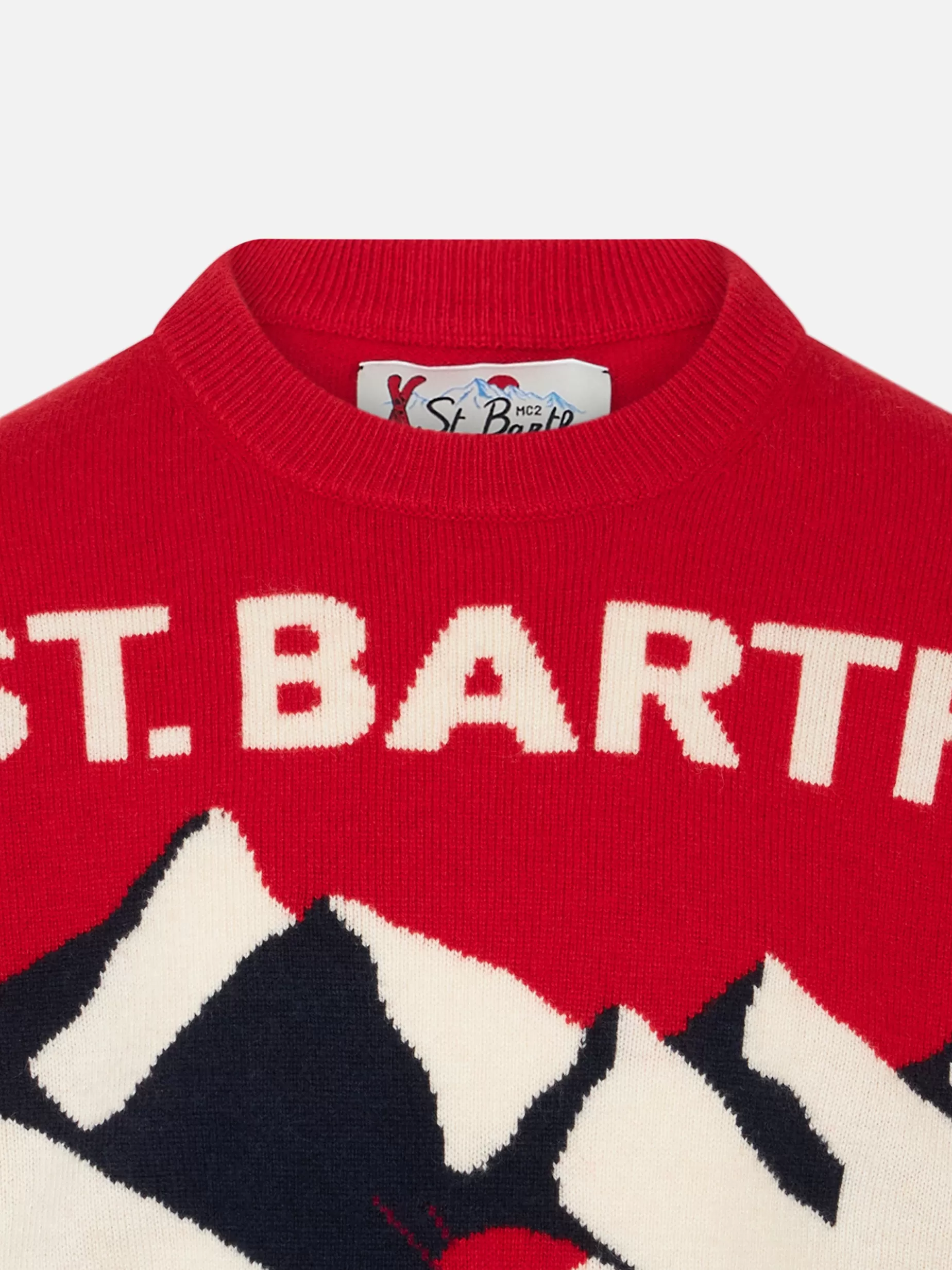 New Maglia da bambino girocollo con stampa jacquard cartolina St. Barth Ski Club Bambino Maglieria | Maglieria