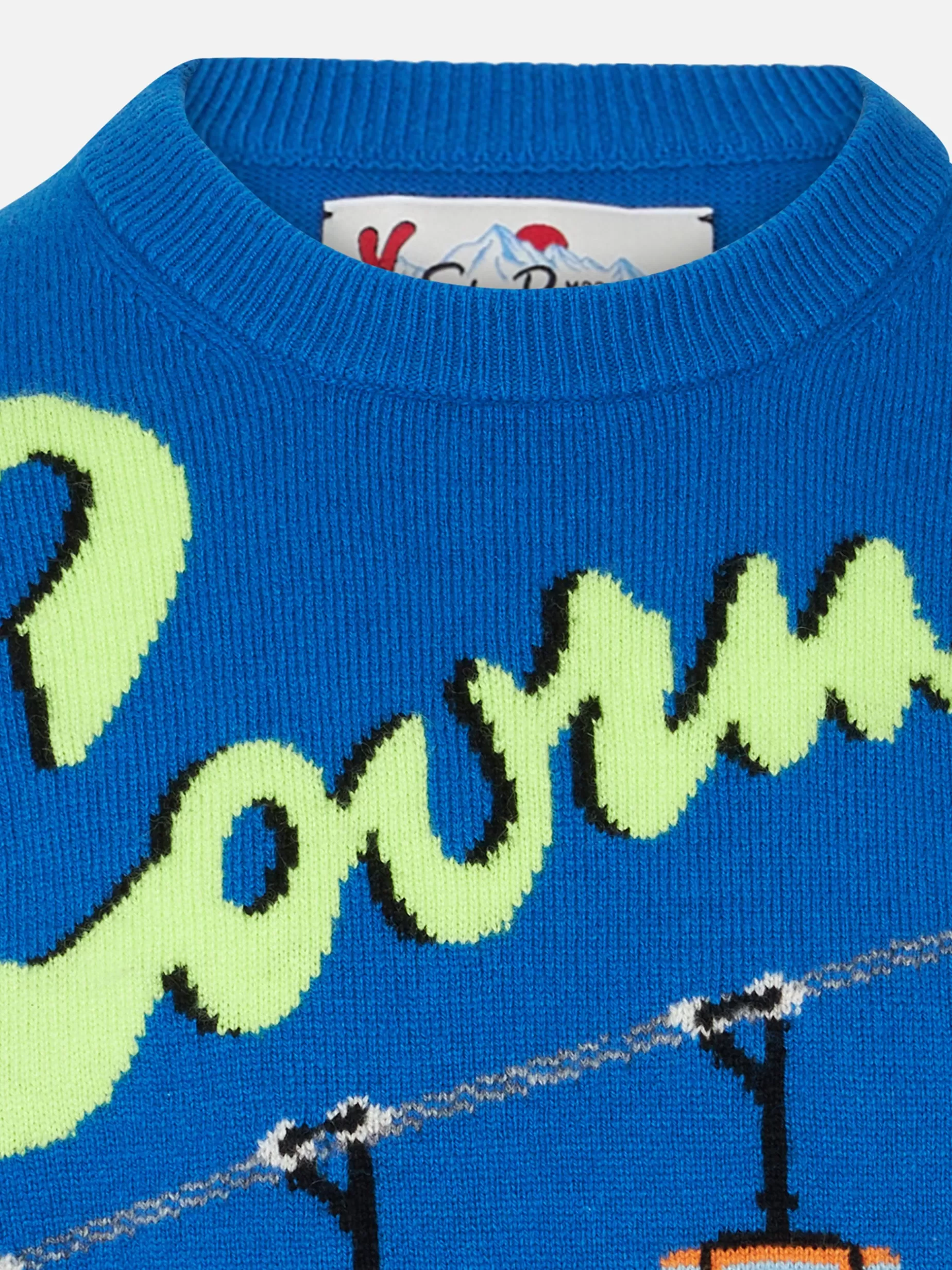 Cheap Maglia da bambino girocollo con stampa jacquard postcard Courma Cable Bambino Maglieria | Maglieria
