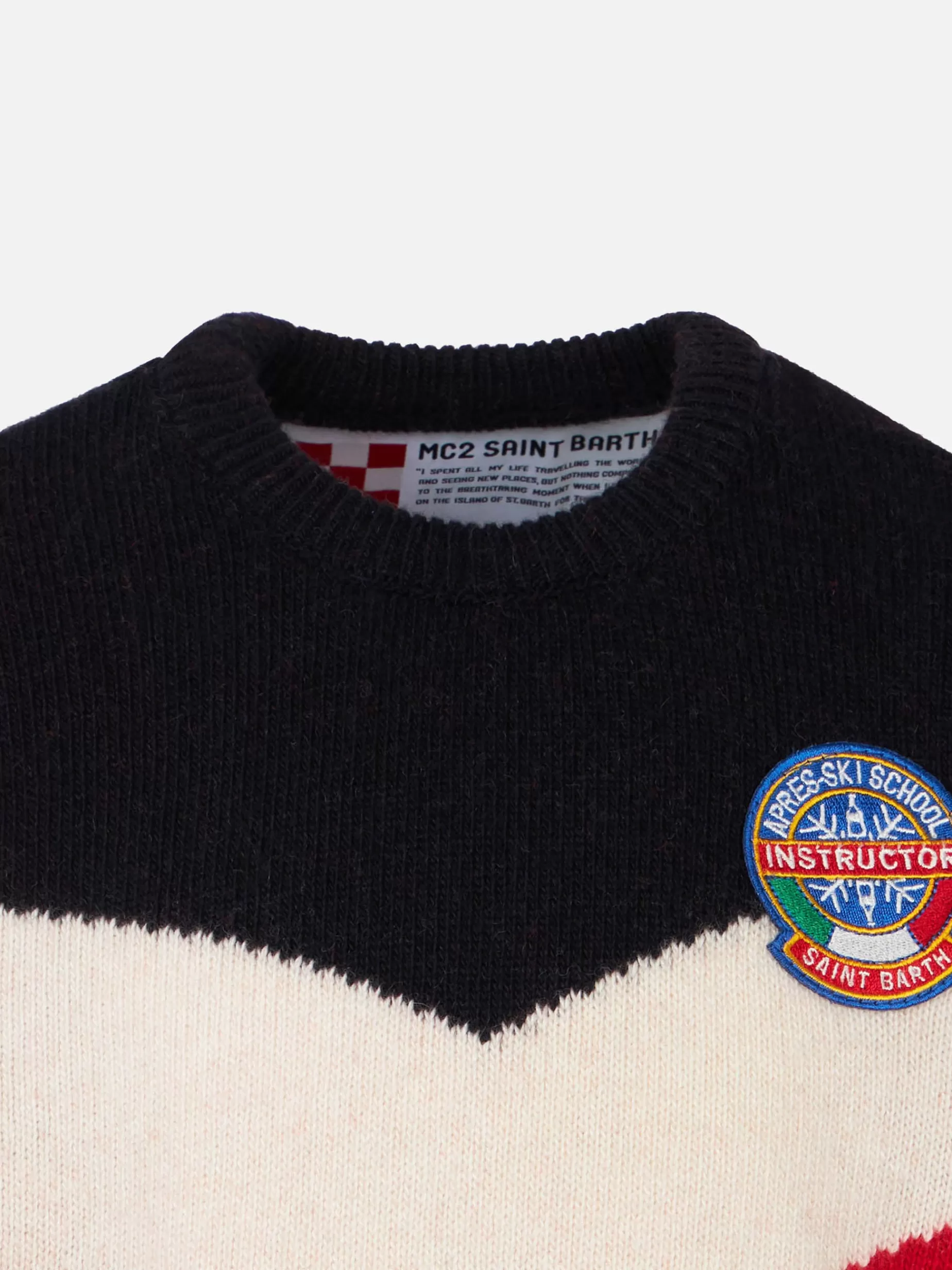 New Maglia da bambino rossa e blu con patch Bambino Maglieria